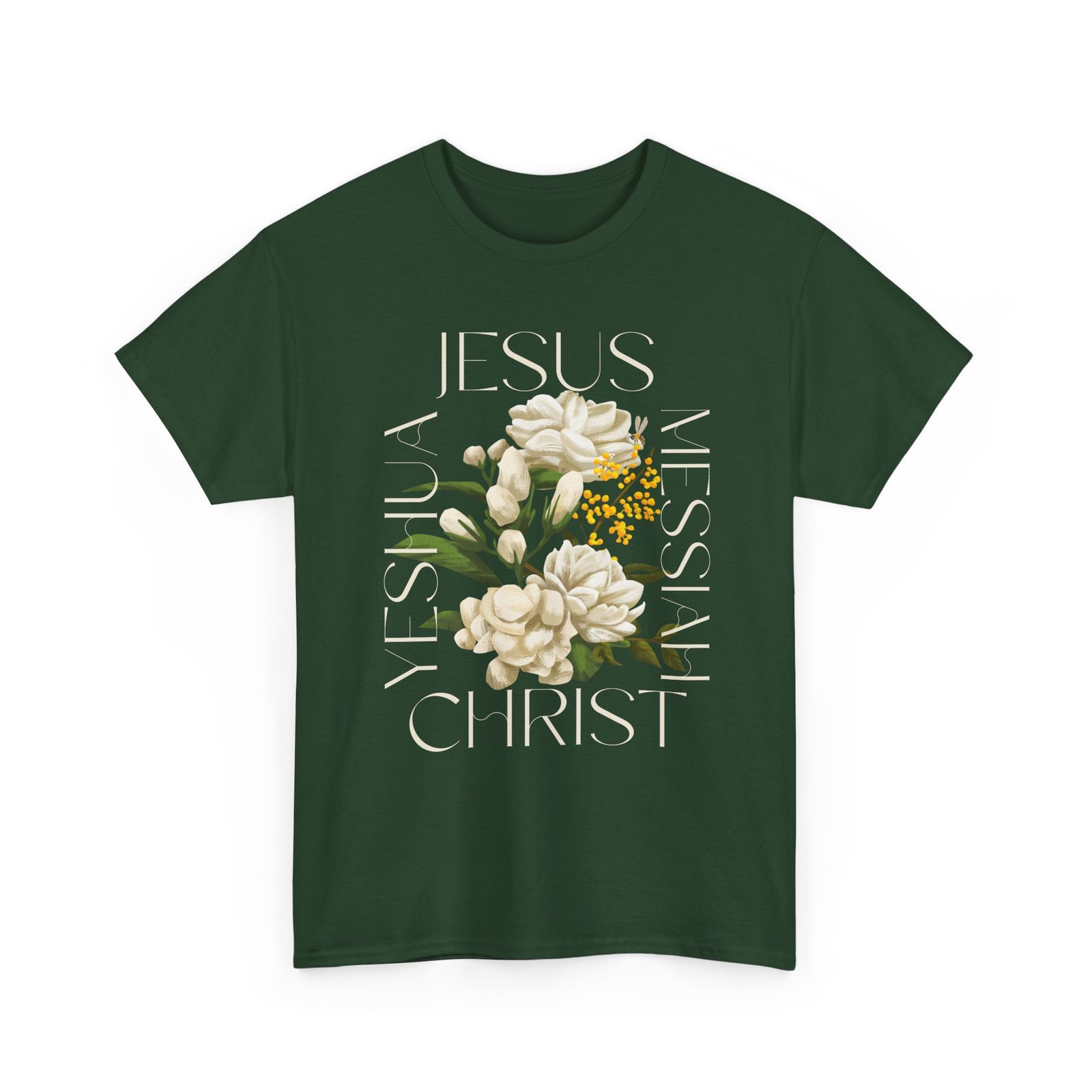 floral jesus christ tee, spiritual t shirt, inspirational unisex cotton shirt, gift for believers, christian apparel