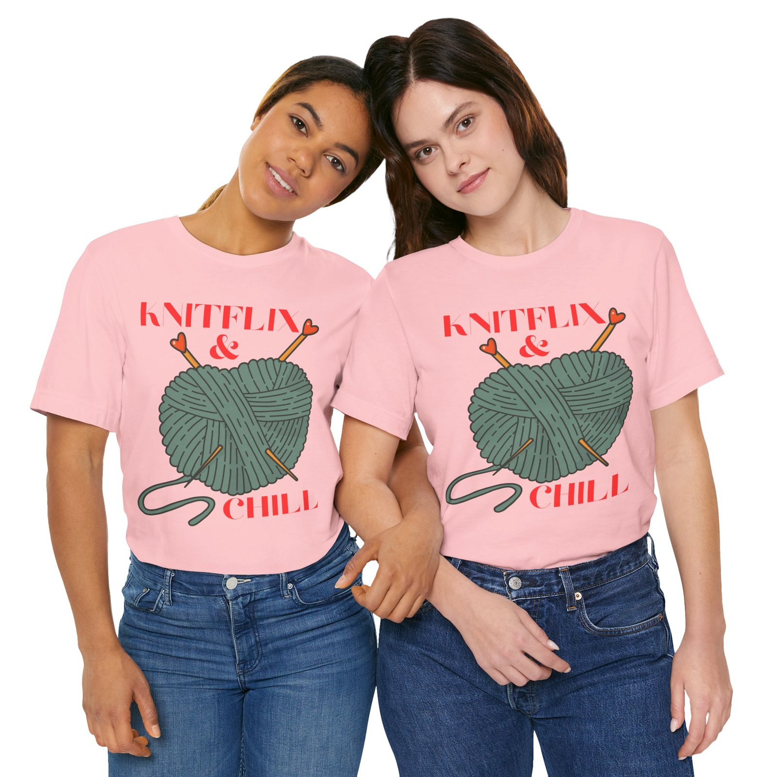 Knitflix & Chill Tee for Craft Lovers - Image 60