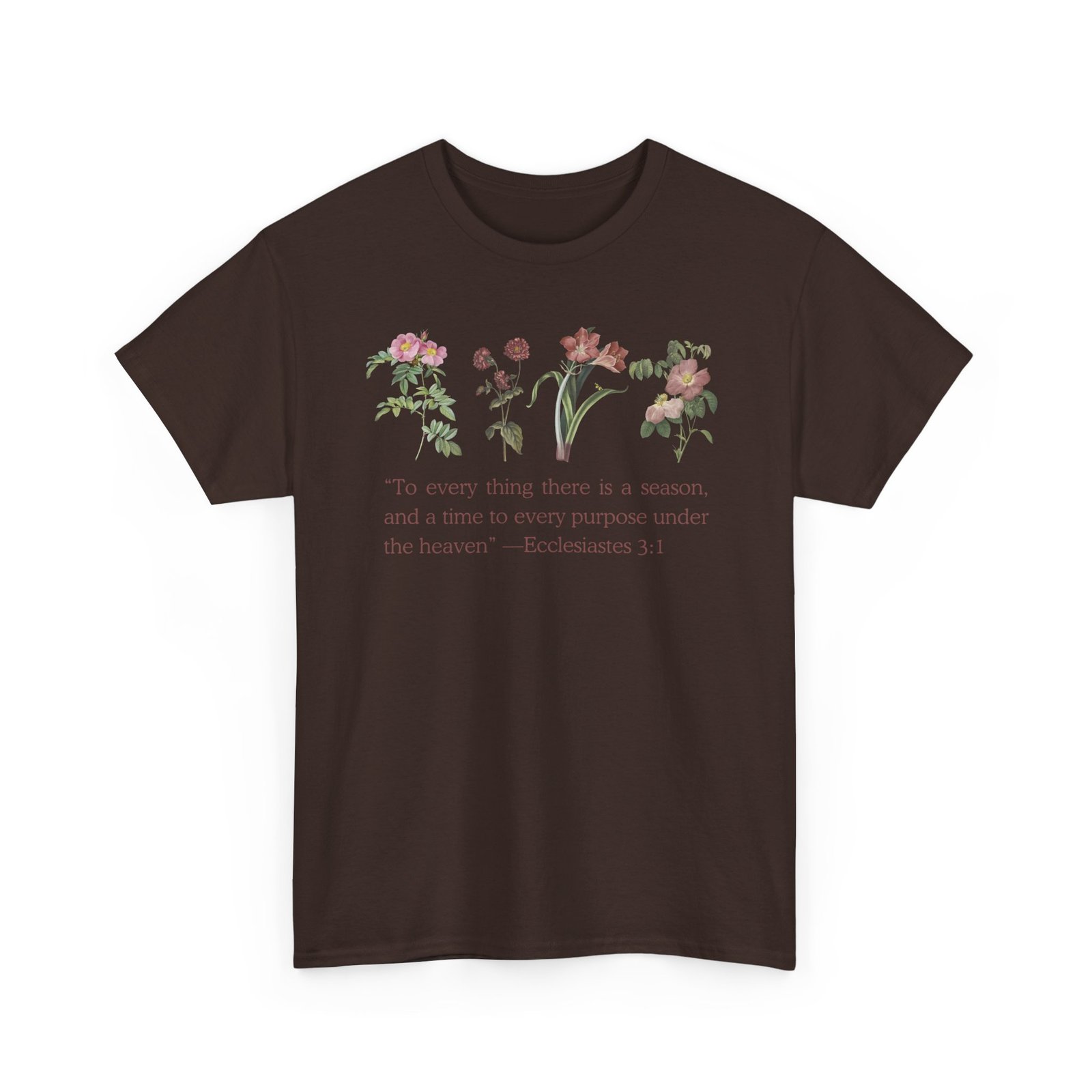 christian biblical inspirational floral quote tee, nature lover gift, eco friendly fashion, casual everyday wear