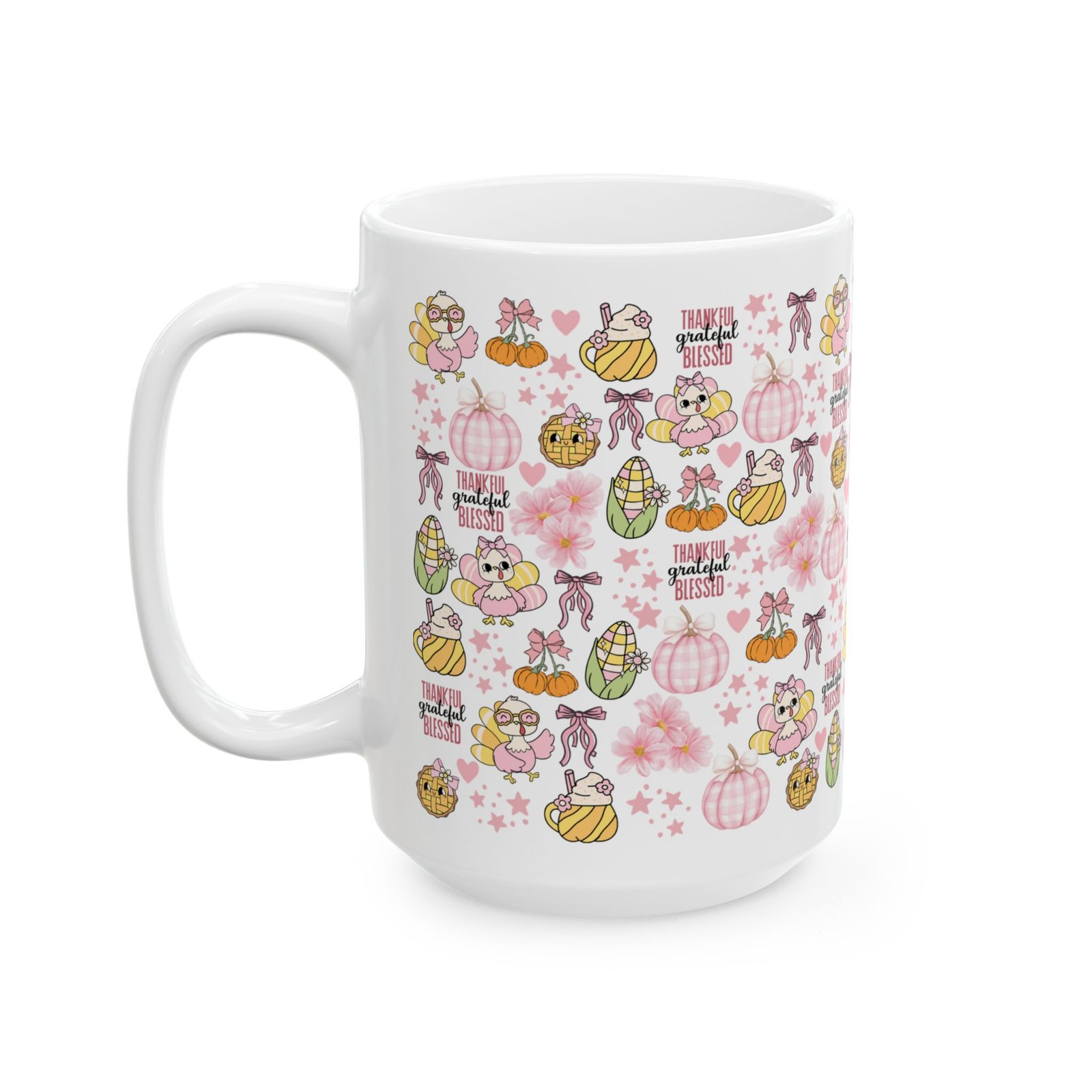 Thankful,Grateful and Blessed Ceramic Mug - Perfect for Fall Celebrations - Image 3