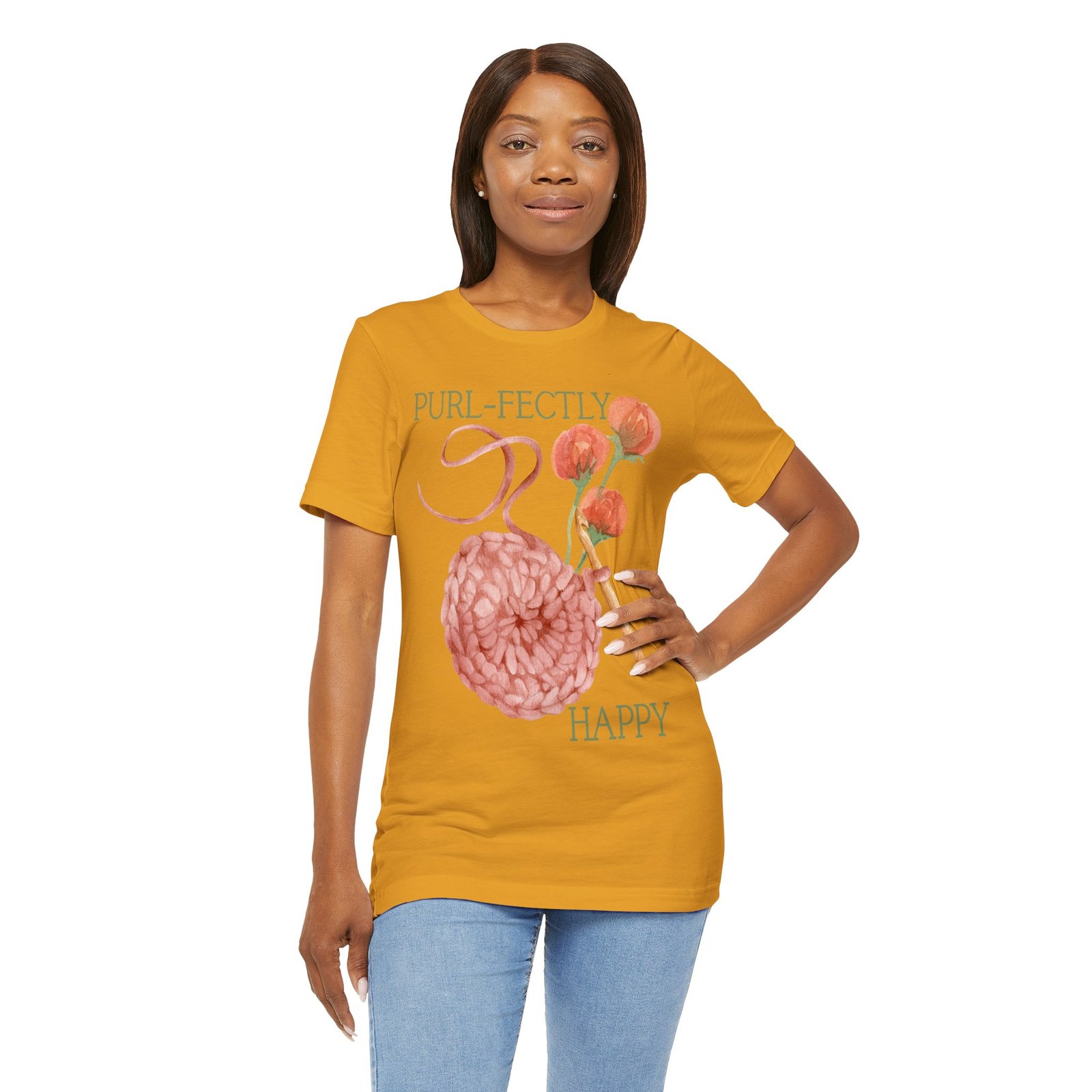 Purl-fectly Happy Crafting Joy Tee -Unisex Short Sleeve Shirt - Image 46