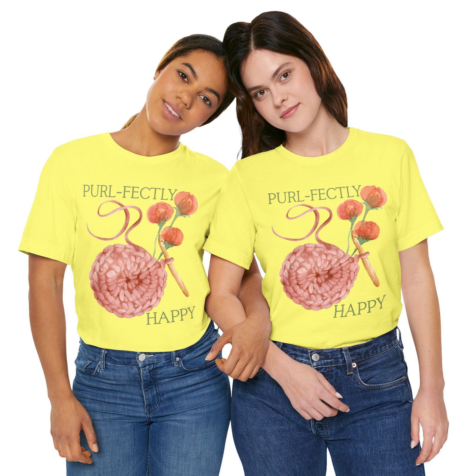Purl-fectly Happy Crafting Joy Tee -Unisex Short Sleeve Shirt - Image 54