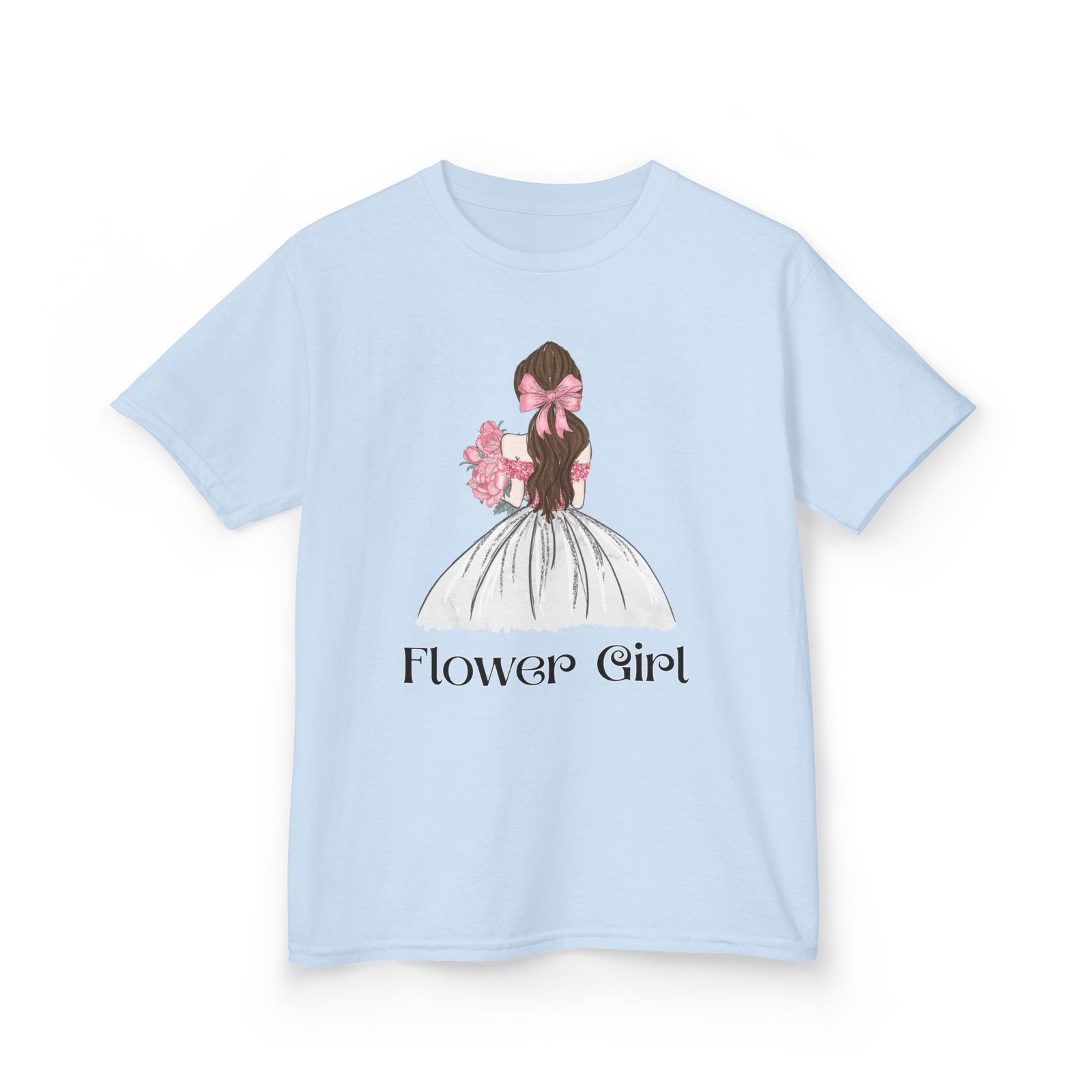 flower girl tee kids adorable cotton t shirt for weddings, birthday parties, flower girls, special occasions, stylish kids wear