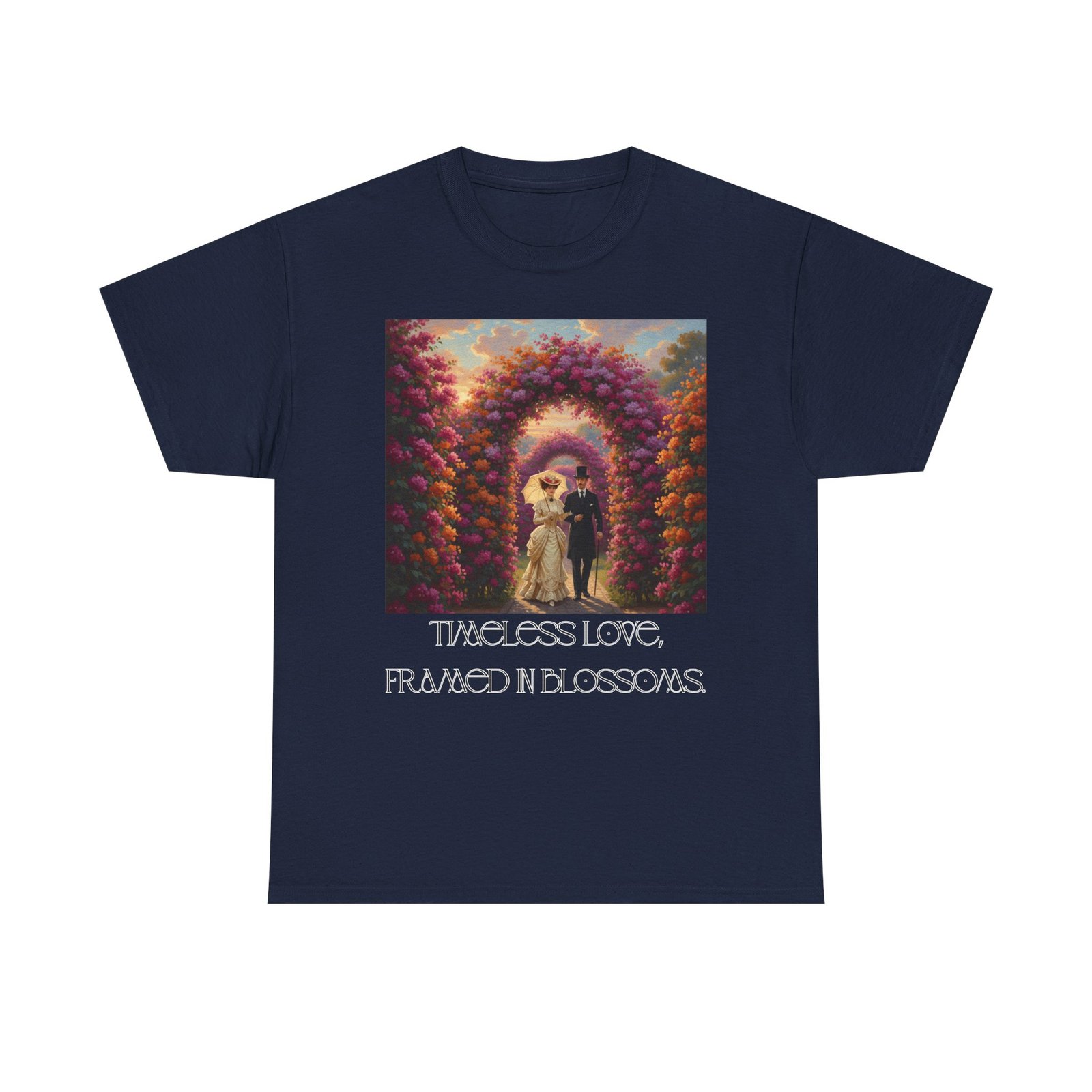 whimsical unisex heavy cotton tee, bohemian vintage shirt, relaxed fit graphic tee, spring flower t shirt, casual everyday wear