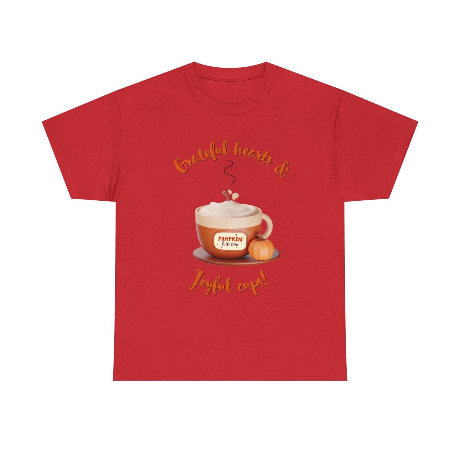 happy thanksgiving grateful hearts & joyful cups unisex tee, cozy fall t shirt, thanksgiving gift, coffee lover apparel, autumn fashion