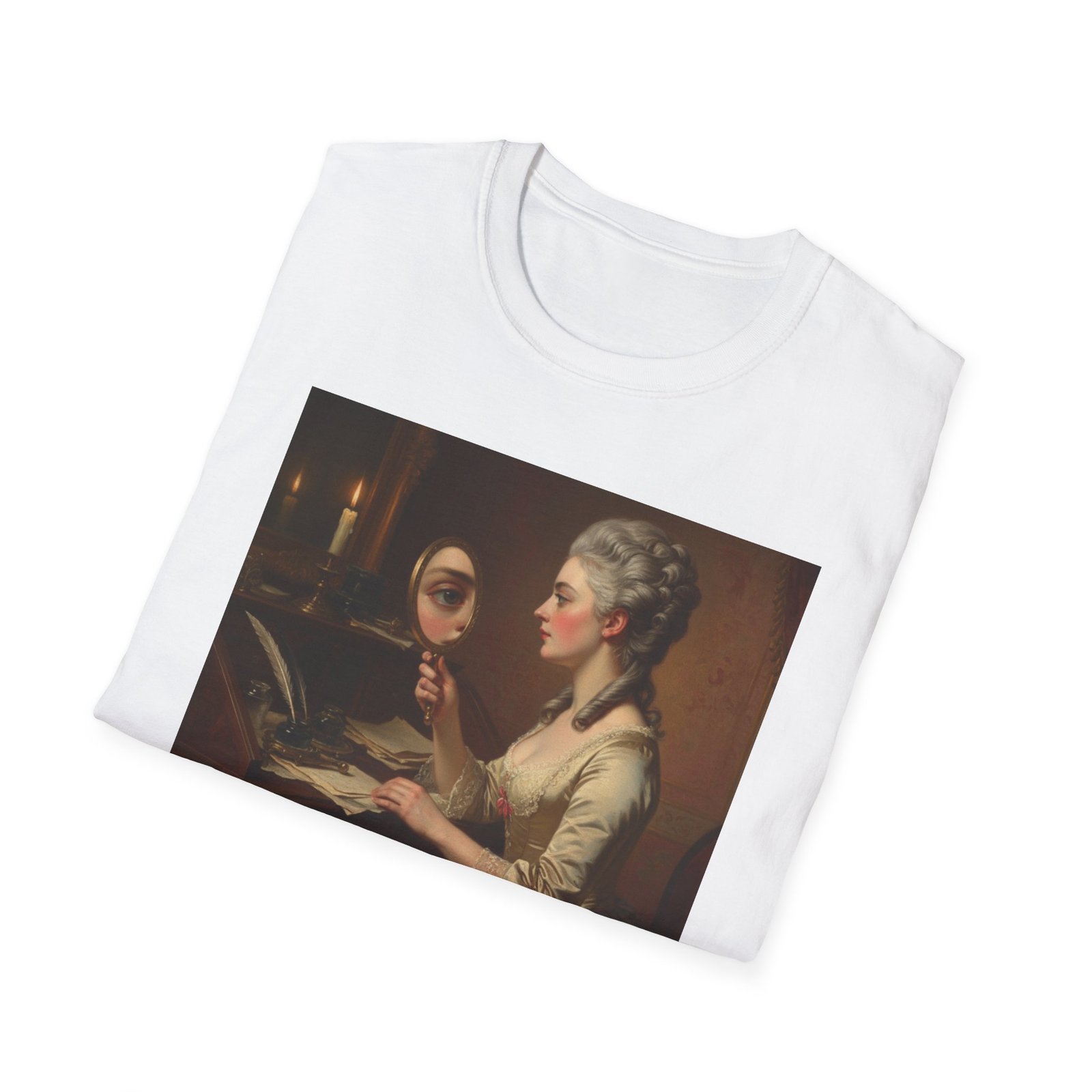 artistic vintage t shirt with 'endless reflections' design, perfect for art lovers, gifts, casual wear, museum visits, art class