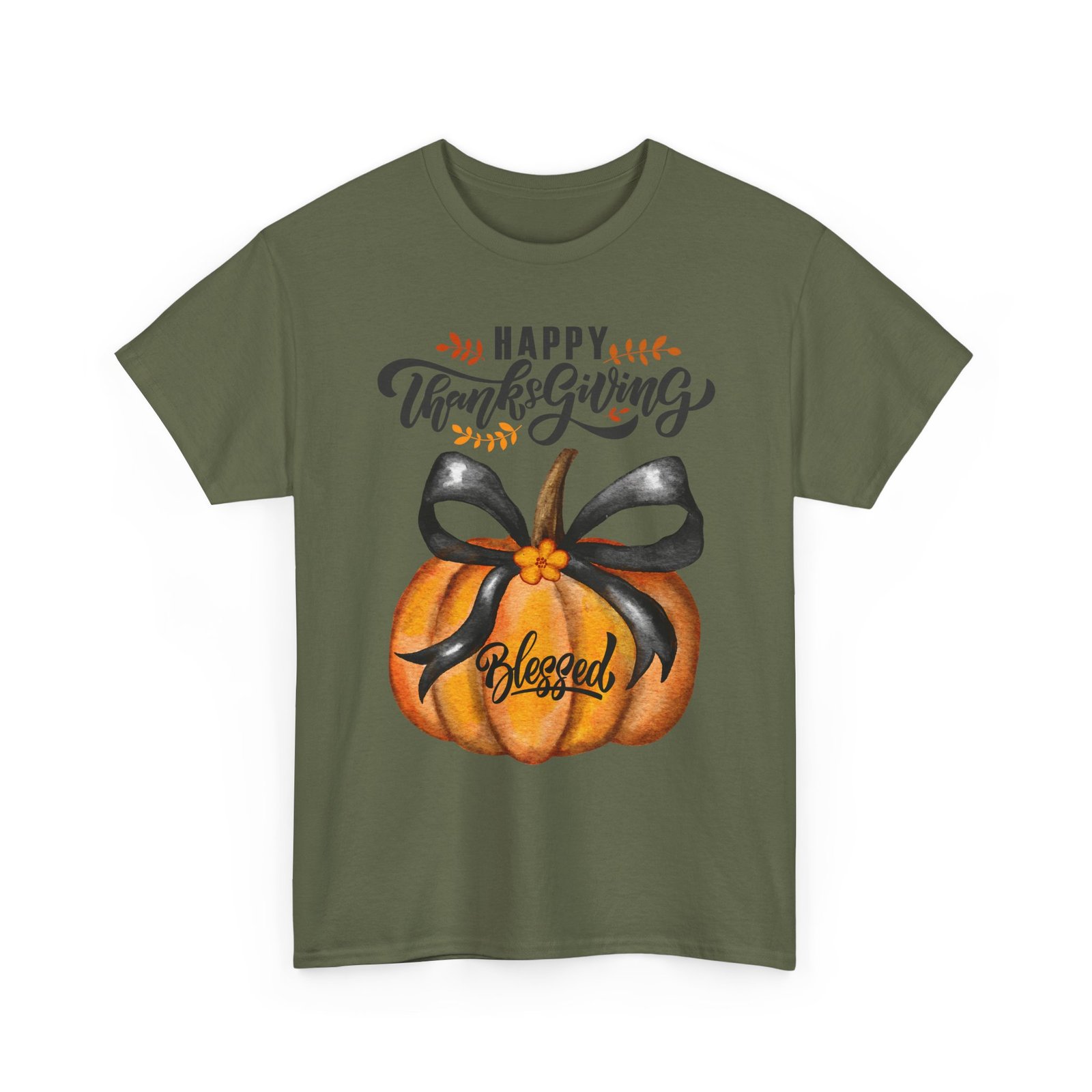 thanksgiving pumpkin tee happy thanksgiving, blessed shirt, fall apparel, unisex cotton tee, holiday gift