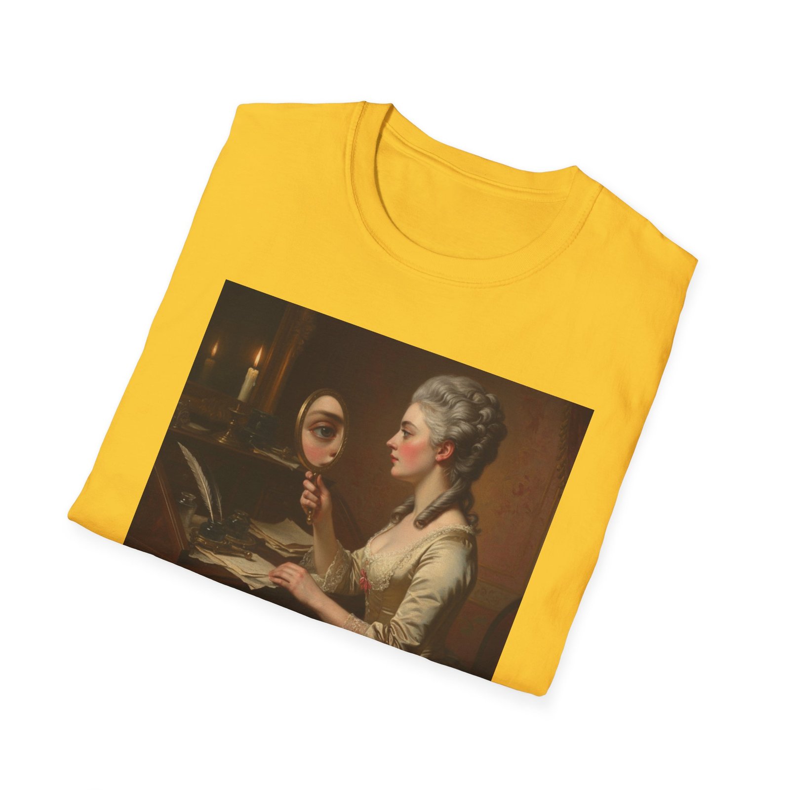 artistic vintage t shirt with 'endless reflections' design, perfect for art lovers, gifts, casual wear, museum visits, art class