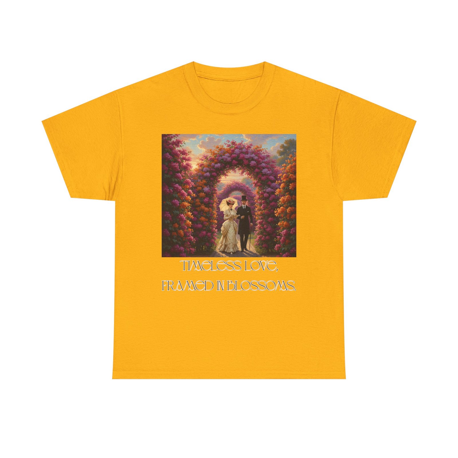 whimsical unisex heavy cotton tee, bohemian vintage shirt, relaxed fit graphic tee, spring flower t shirt, casual everyday wear