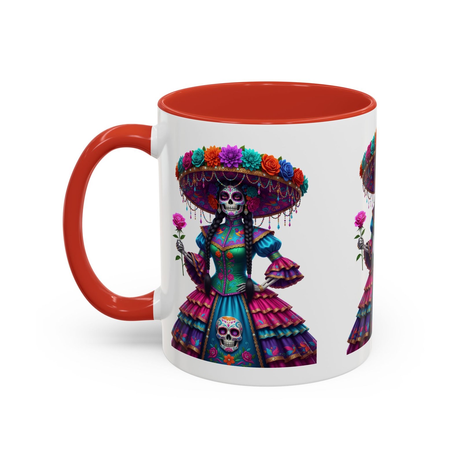 la catrina elegante – día de los muertos inspired artwork, caffeine lover gift, halloween decor, artful drinkware