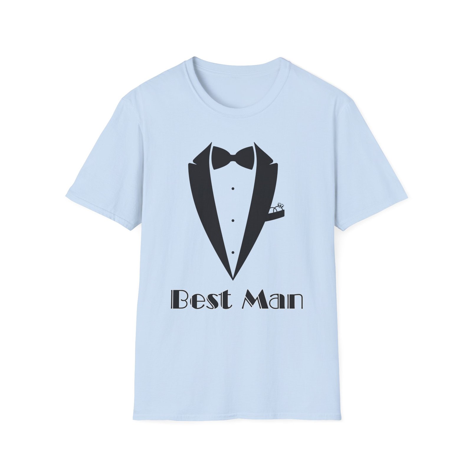 best man t shirt, stylish groom attire, wedding gift for him, casual event shirt, unisex tuxedo tee, matching groomsmen apparel