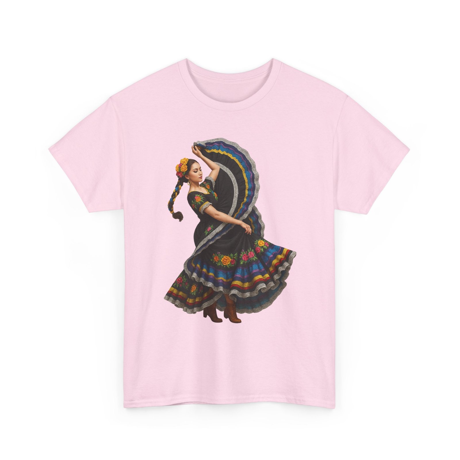 folklórico cultural dance graphic tee, unisex heavy cotton t shirt, festival apparel, bohemian style shirt, gift for dancers, ethnic art tee