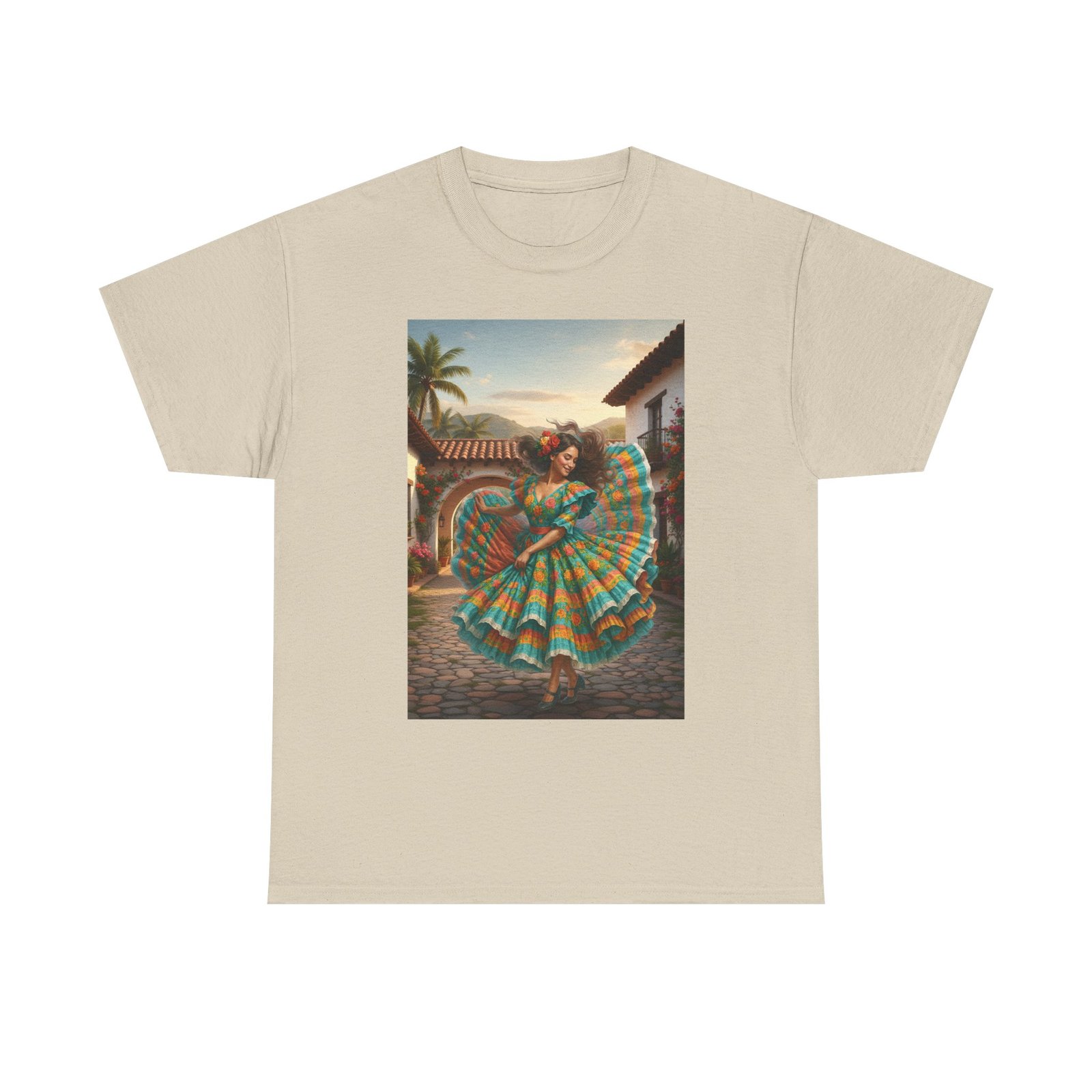 folklórico dancer vibrant graphic tee perfect for festivals, casual outings, gifts, dance lovers, unisex fashion