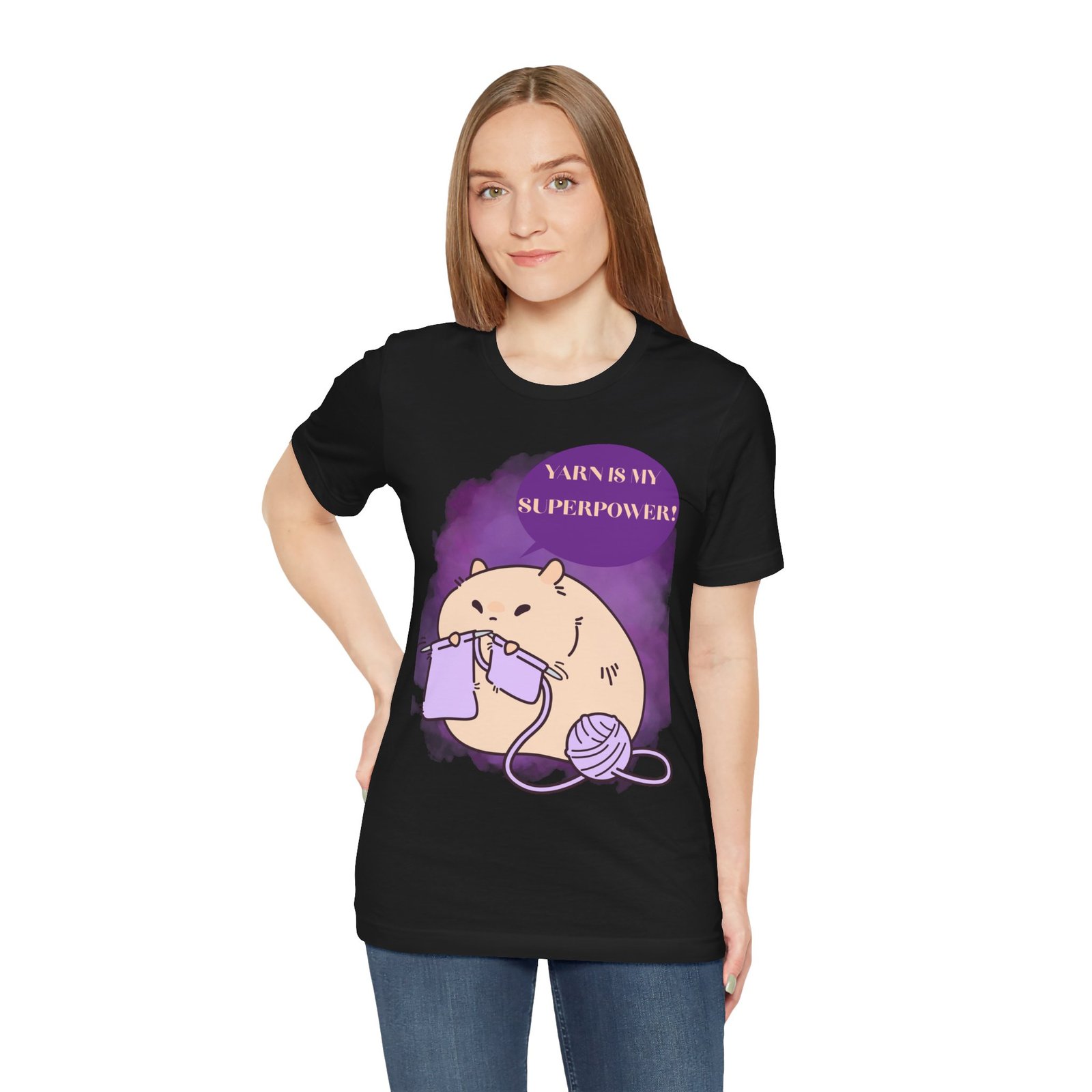 Yarn is my superpower! Crafty Knitting Superpower Tee for Crafters - Image 27