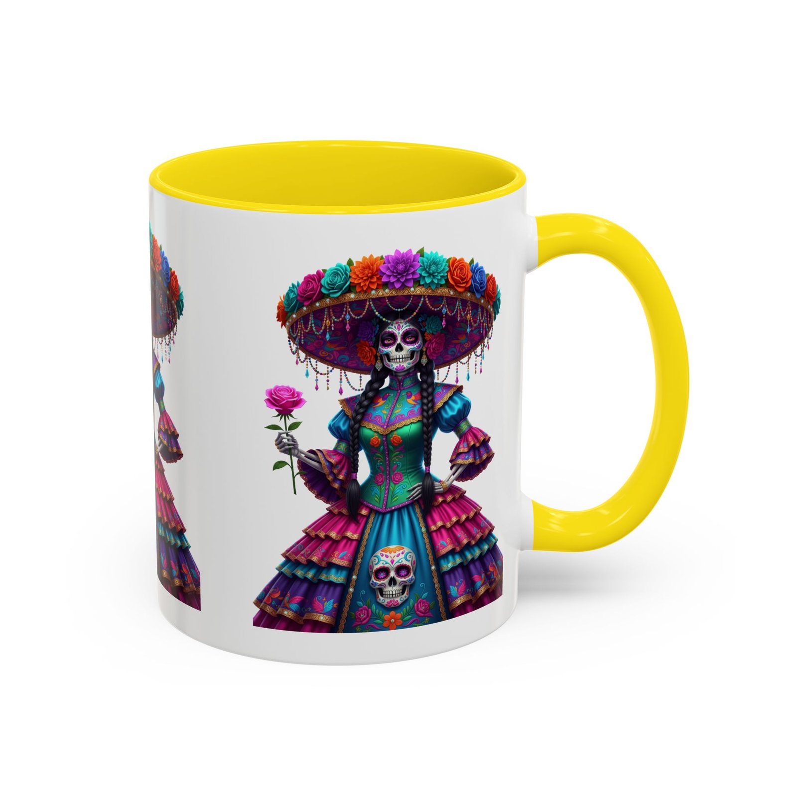la catrina elegante – día de los muertos inspired artwork, caffeine lover gift, halloween decor, artful drinkware