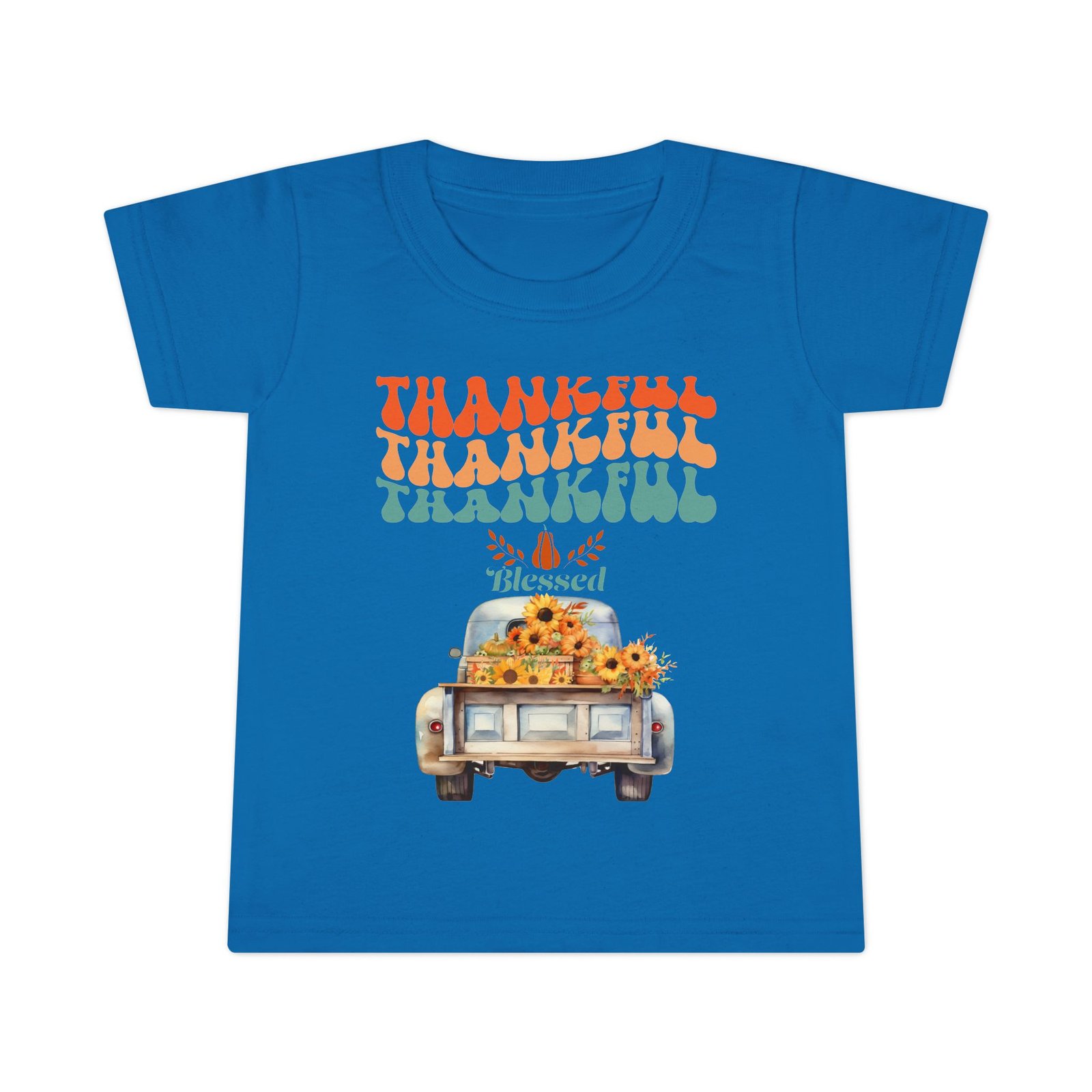toddler t shirt thankful vintage car design, cute autumn apparel, fall celebration shirt, kids gratitude tee, gifts for thanksgiving