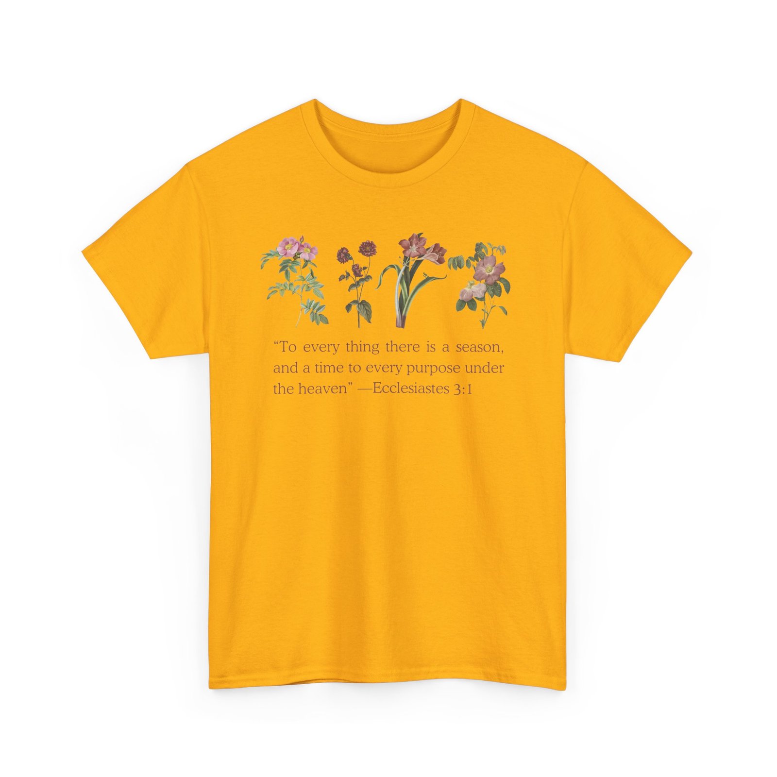 christian biblical inspirational floral quote tee, nature lover gift, eco friendly fashion, casual everyday wear