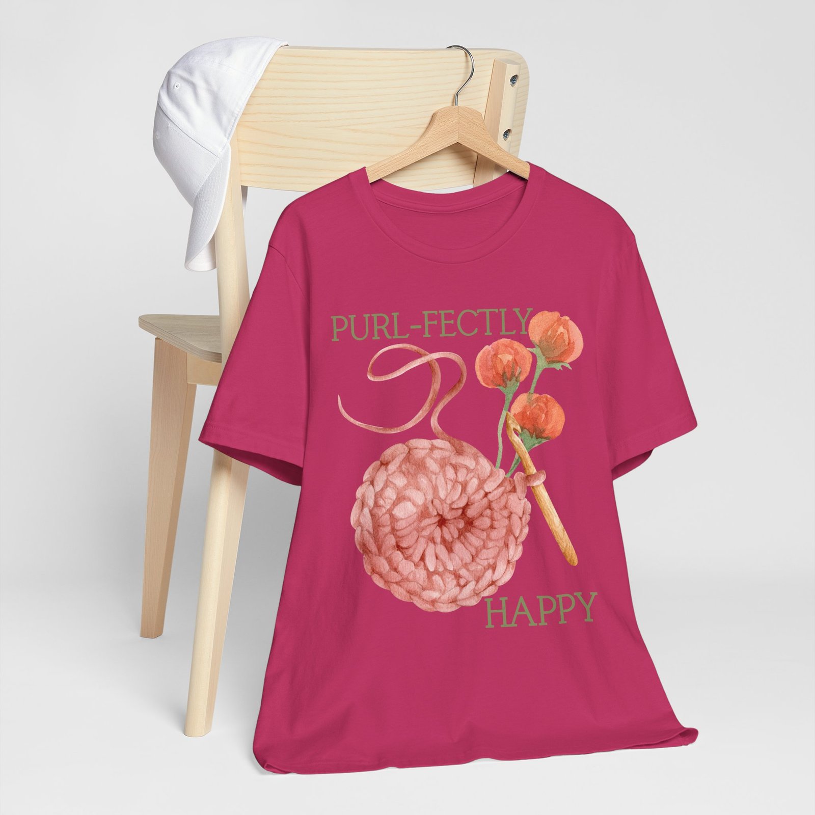 Purl-fectly Happy Crafting Joy Tee -Unisex Short Sleeve Shirt - Image 79