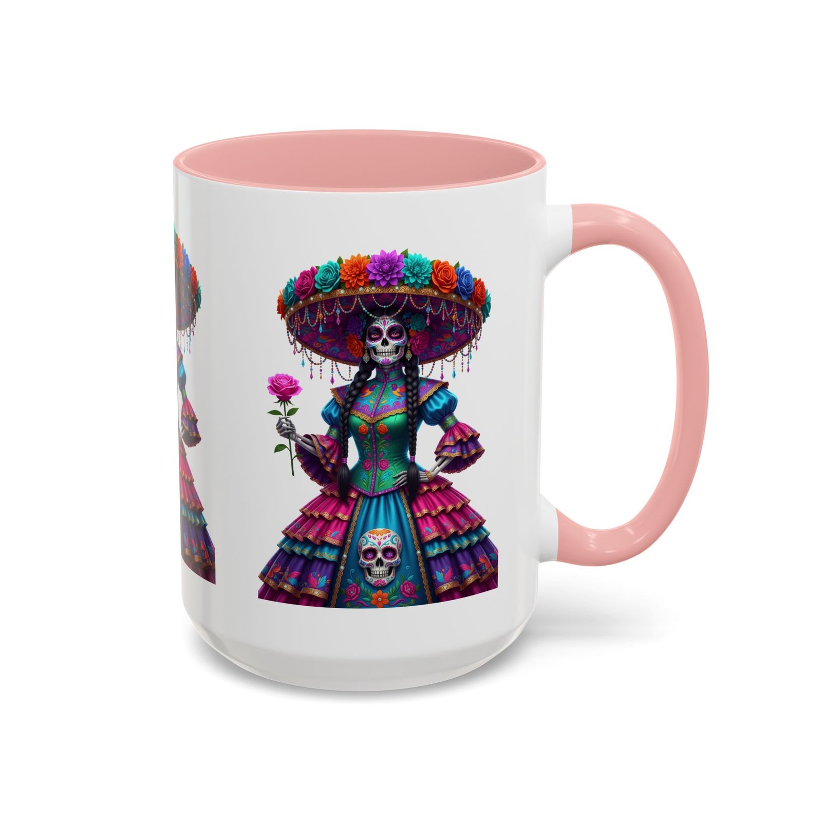 la catrina elegante – día de los muertos inspired artwork, caffeine lover gift, halloween decor, artful drinkware