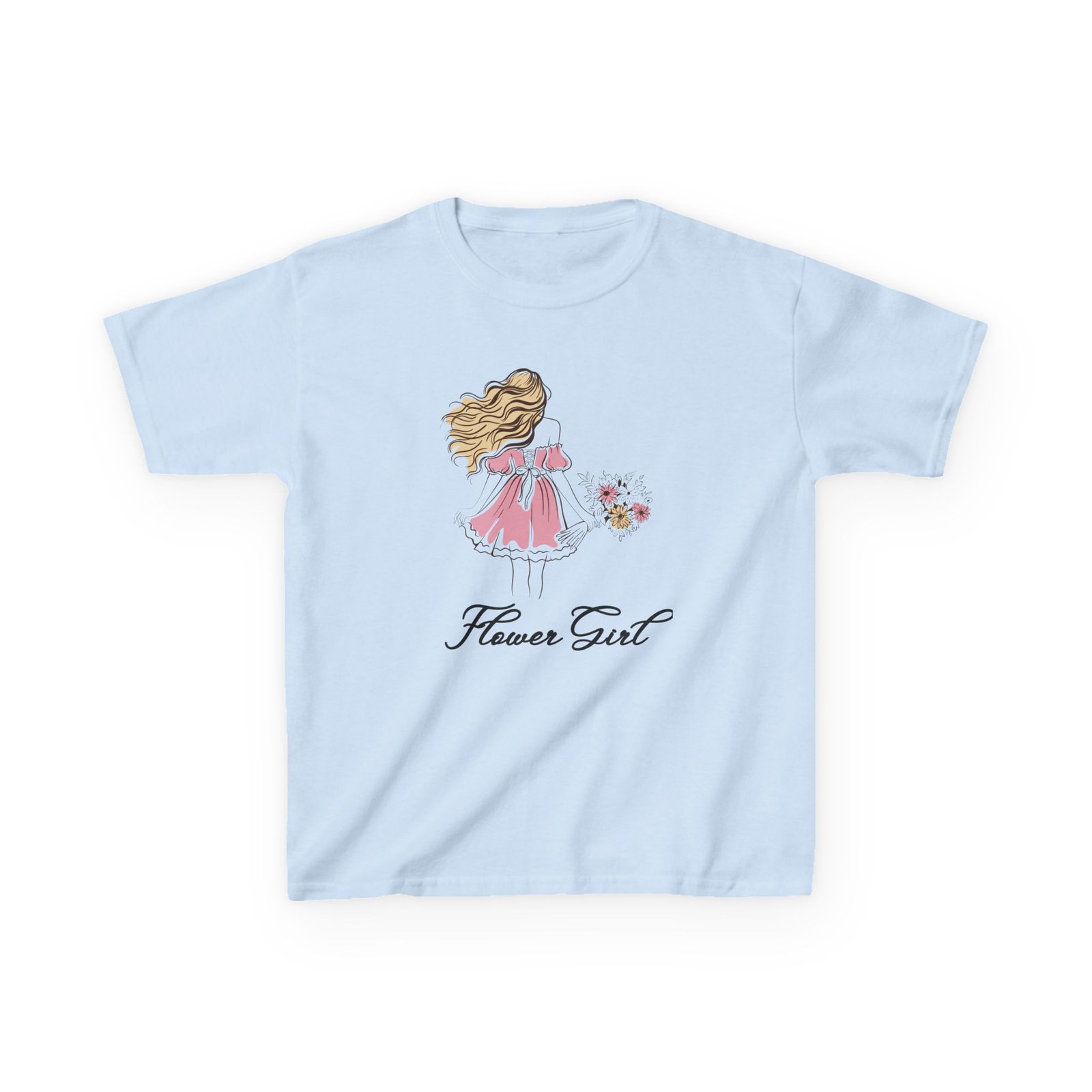 flower girl kids tee, cute kids t shirt, children's wedding outfit, floral graphic tee, birthday gift for girls, summer apparel