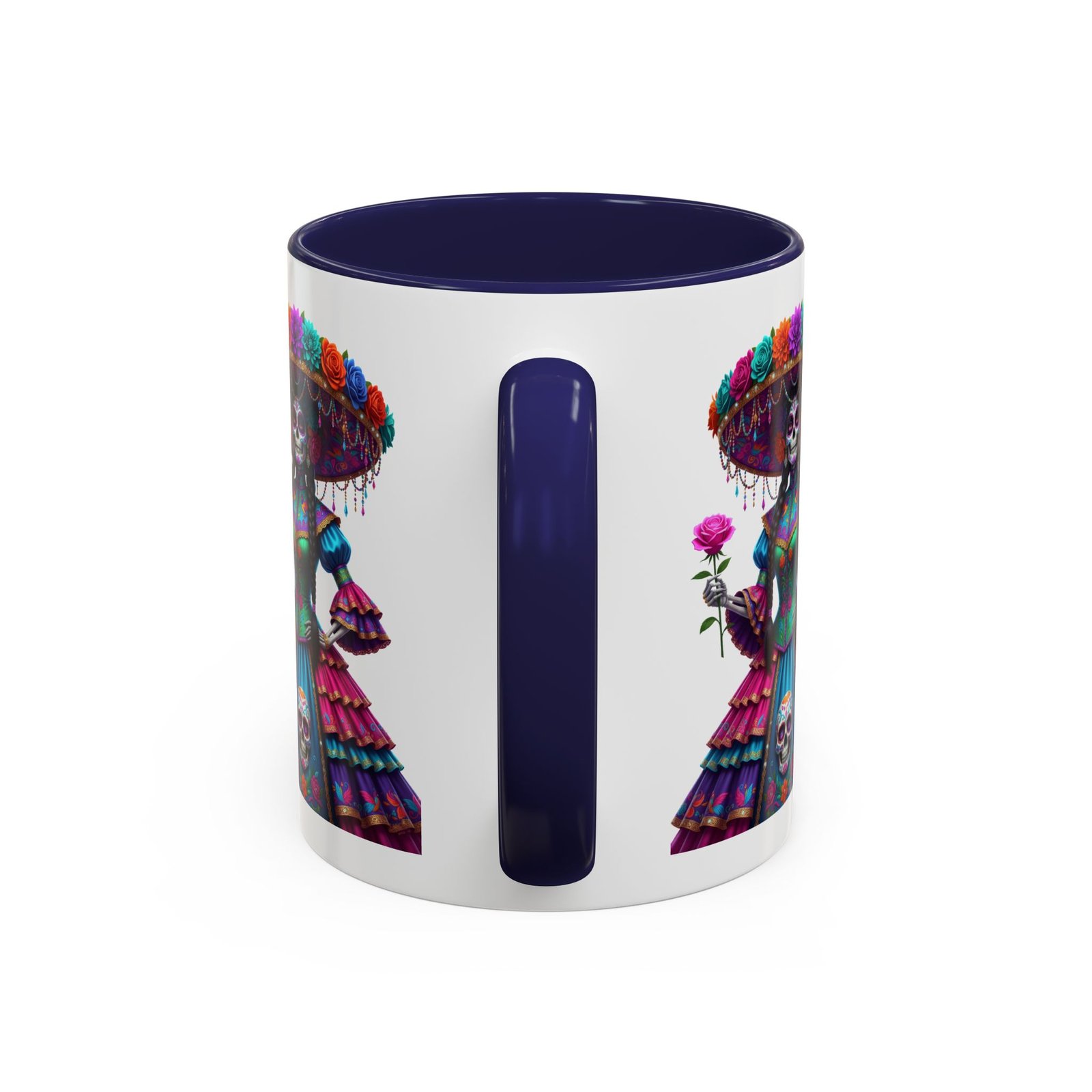 la catrina elegante – día de los muertos inspired artwork, caffeine lover gift, halloween decor, artful drinkware