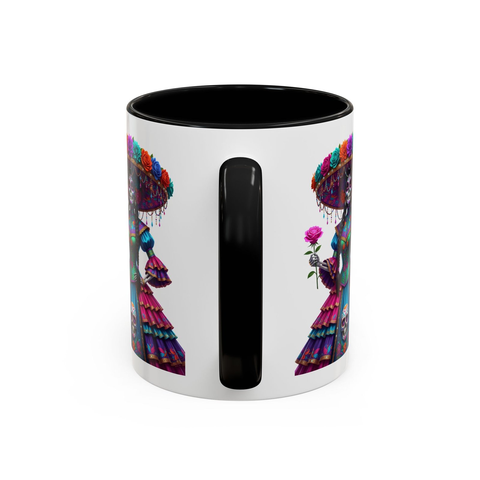 la catrina elegante – día de los muertos inspired artwork, caffeine lover gift, halloween decor, artful drinkware