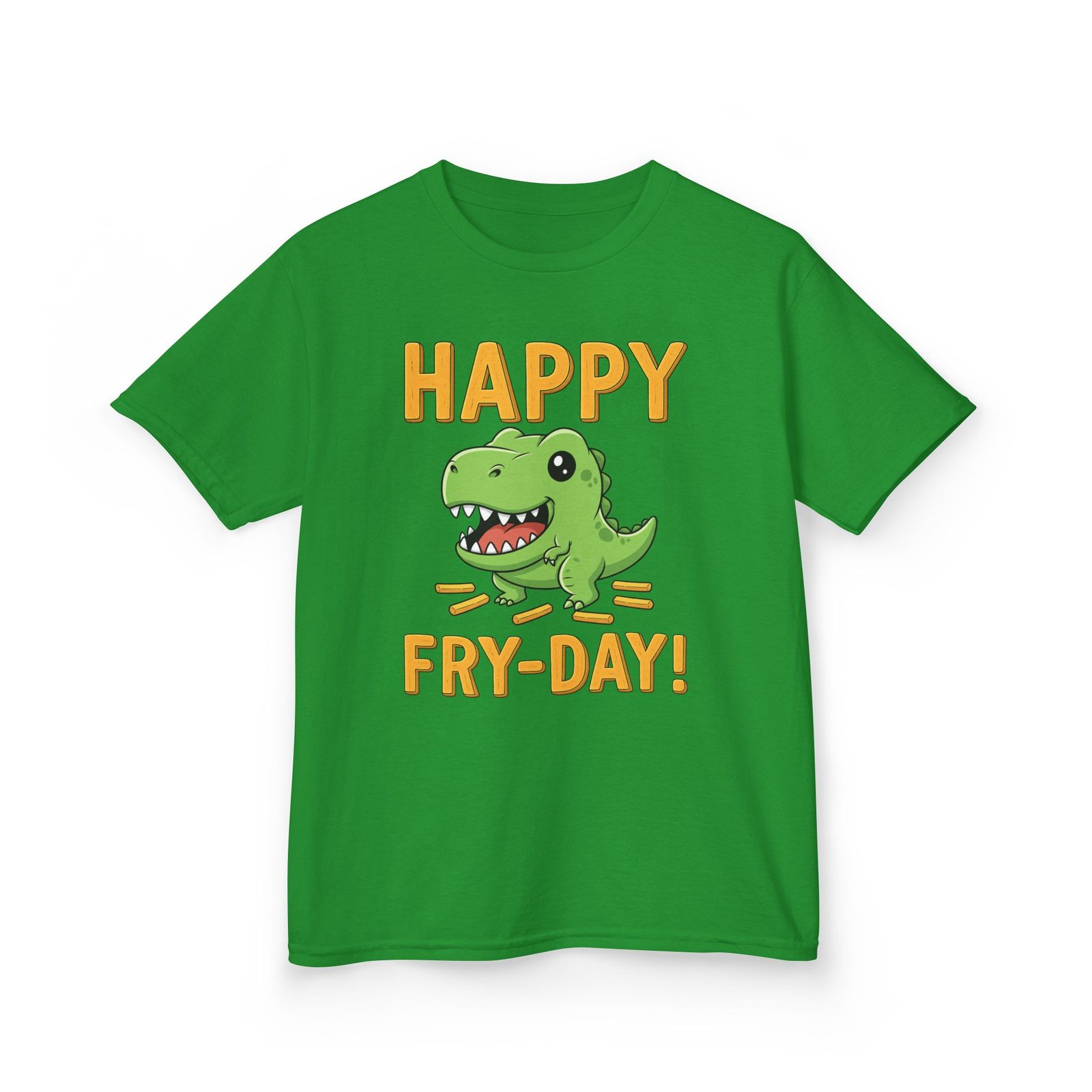 happy fry day kids tee, fun dinosaur t shirt, kids cotton shirt, birthday gift, everyday wear, summer fun, playful tee