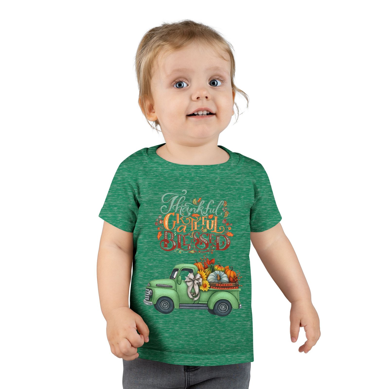 toddler t shirt "grateful & blessed" vintage truck design, fall apparel, holiday gift for kids, autumn fashion, baby shower gift