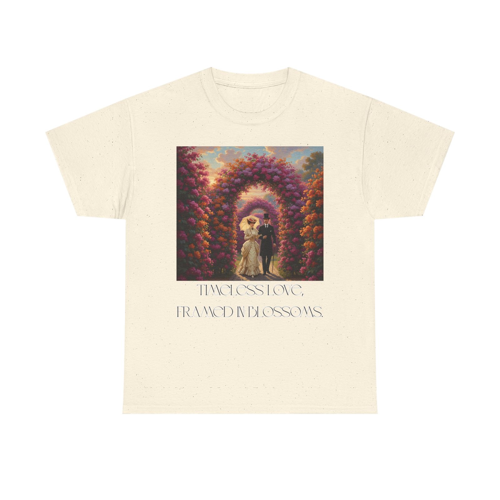 whimsical unisex heavy cotton tee, bohemian vintage shirt, relaxed fit graphic tee, spring flower t shirt, casual everyday wear