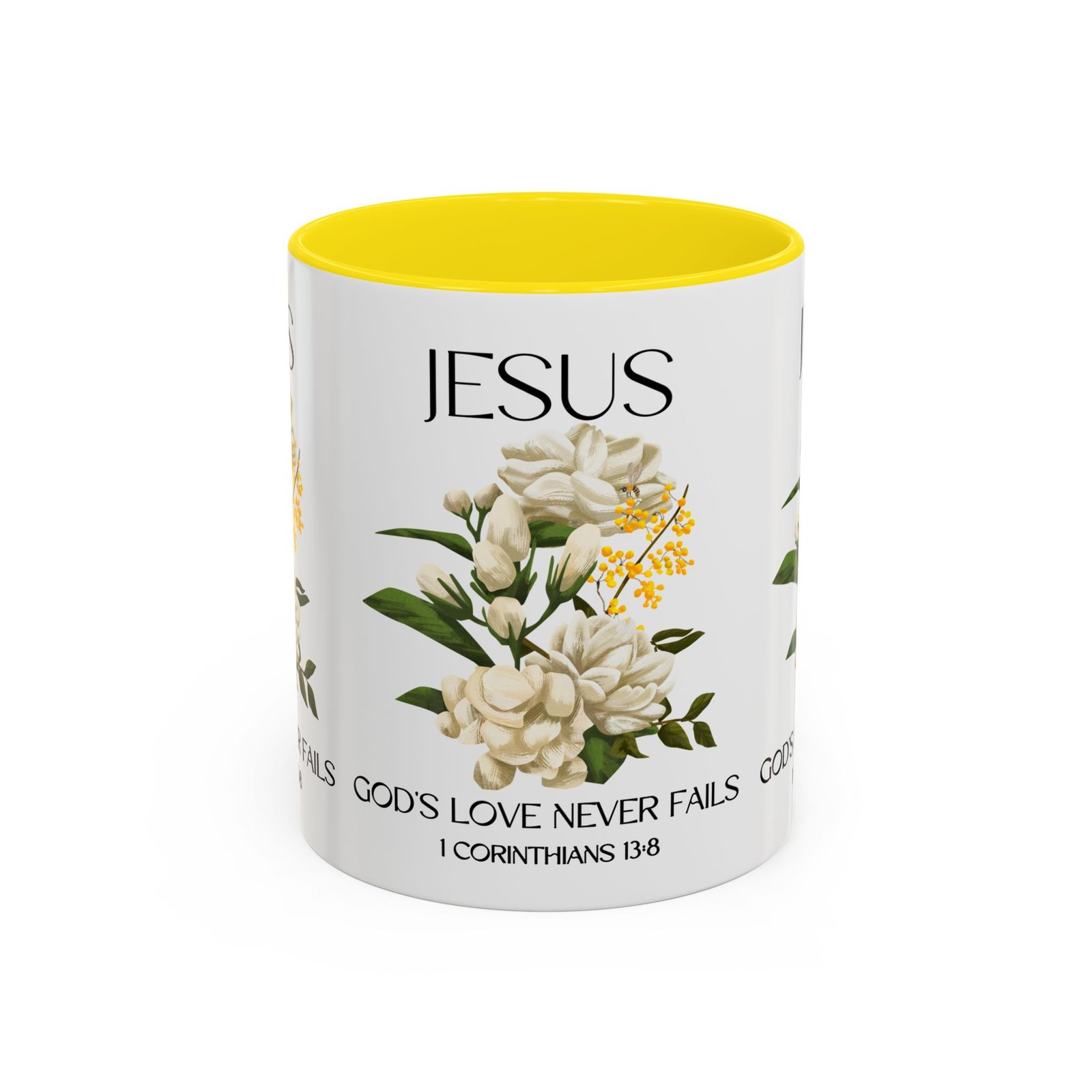 inspirational floral coffee mug 11/15 oz god's love design, christian gift, home decor, mug for faith, coffee lovers