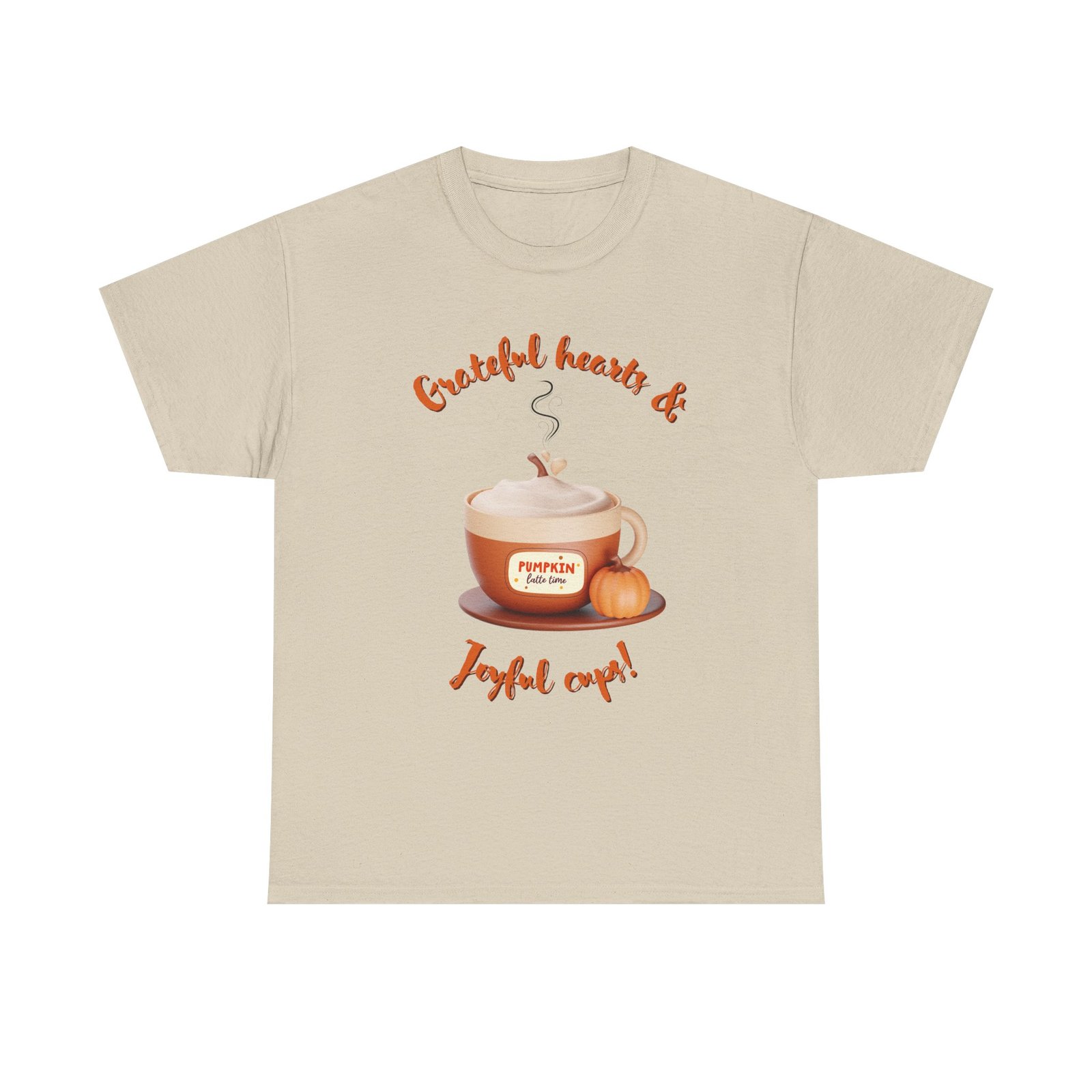 happy thanksgiving grateful hearts & joyful cups unisex tee, cozy fall t shirt, thanksgiving gift, coffee lover apparel, autumn fashion