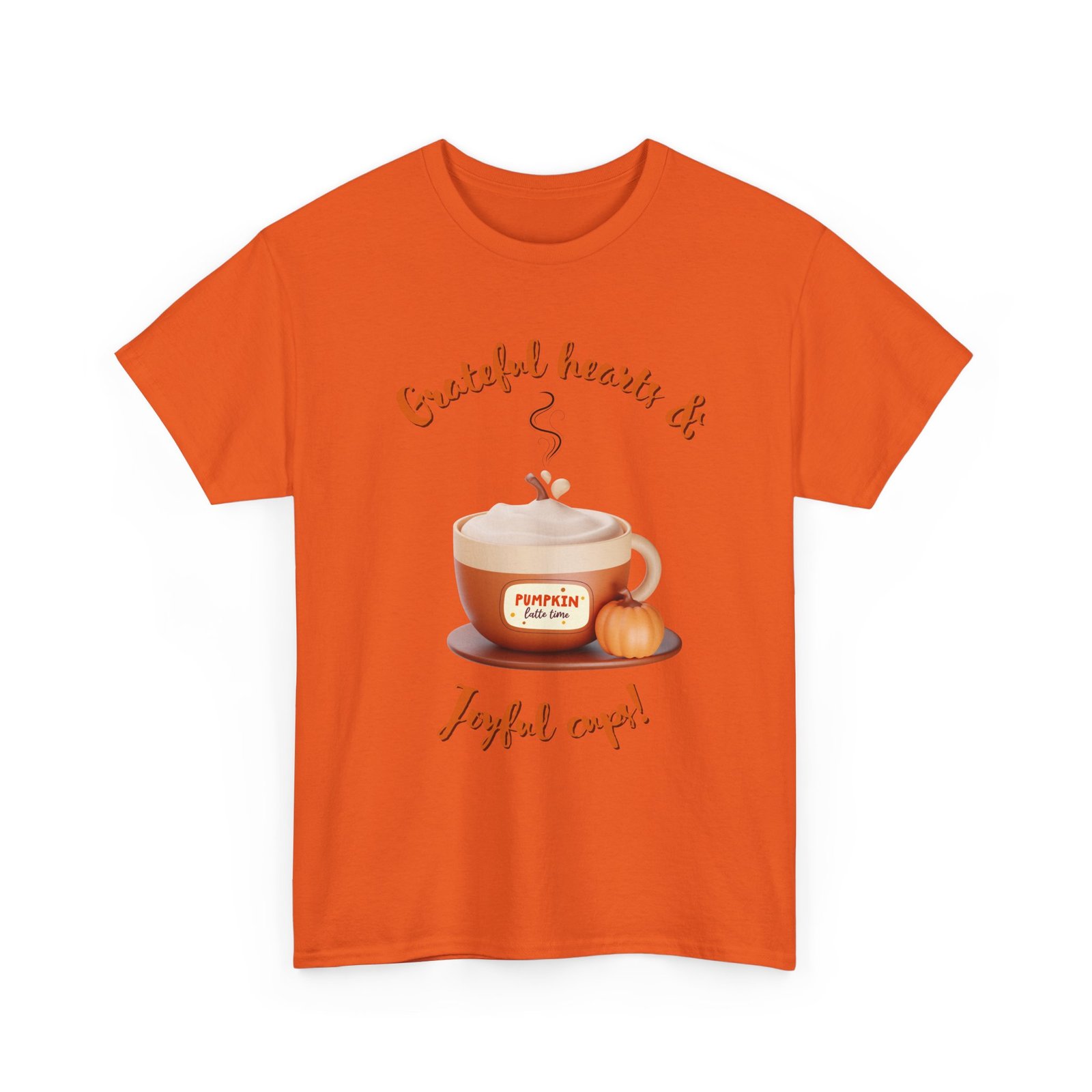 happy thanksgiving grateful hearts & joyful cups unisex tee, cozy fall t shirt, thanksgiving gift, coffee lover apparel, autumn fashion