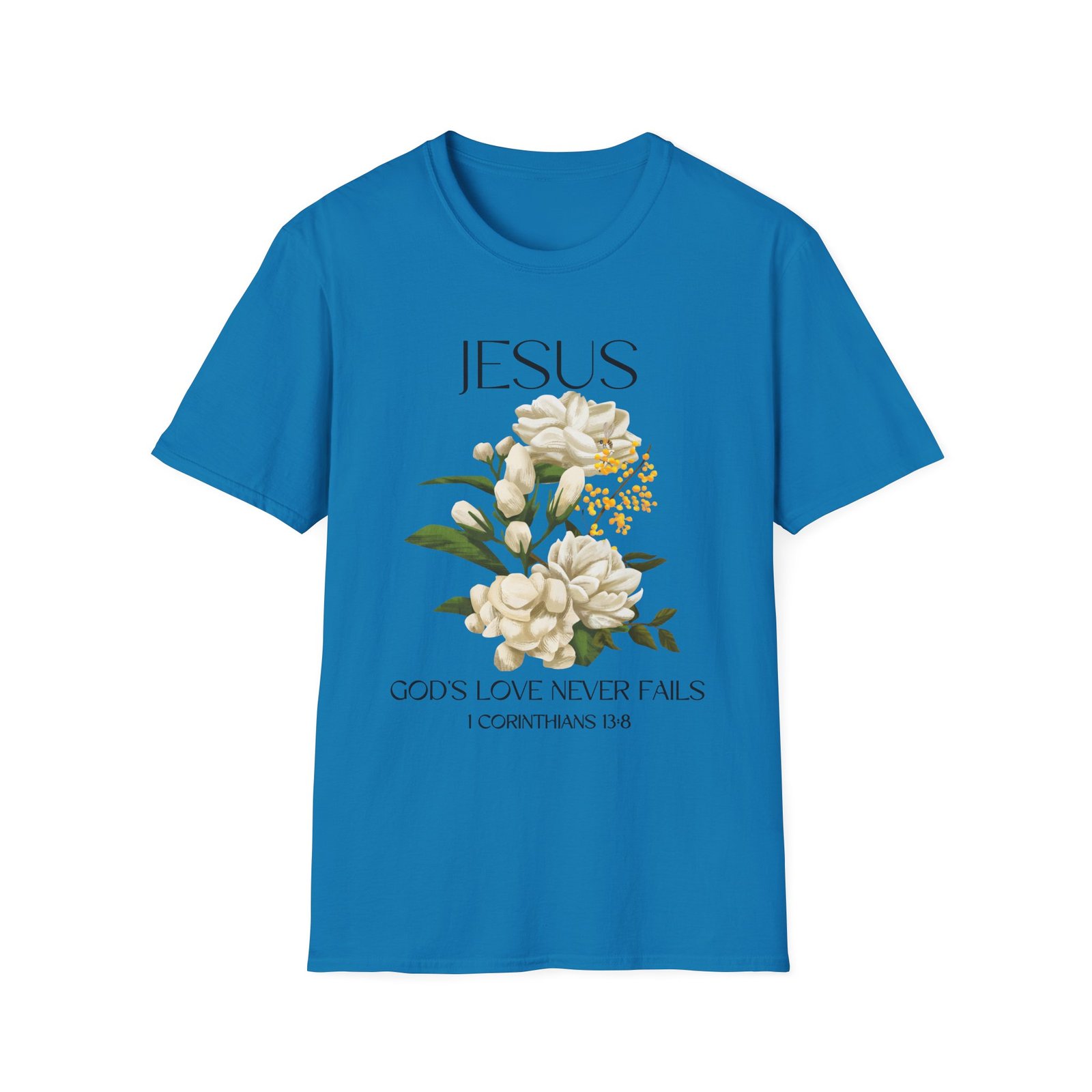 jesus floral faith t shirt christian graphic tee, inspirational gift, religious apparel, casualwear, unisex