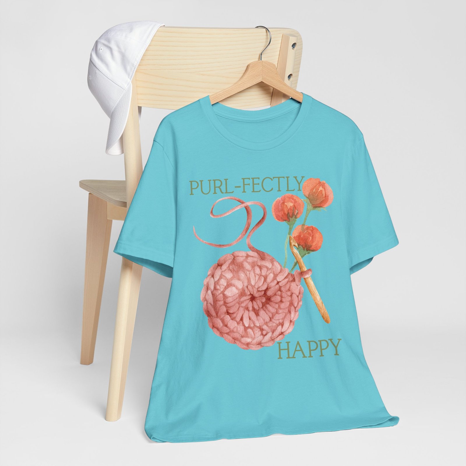 Purl-fectly Happy Crafting Joy Tee -Unisex Short Sleeve Shirt - Image 65