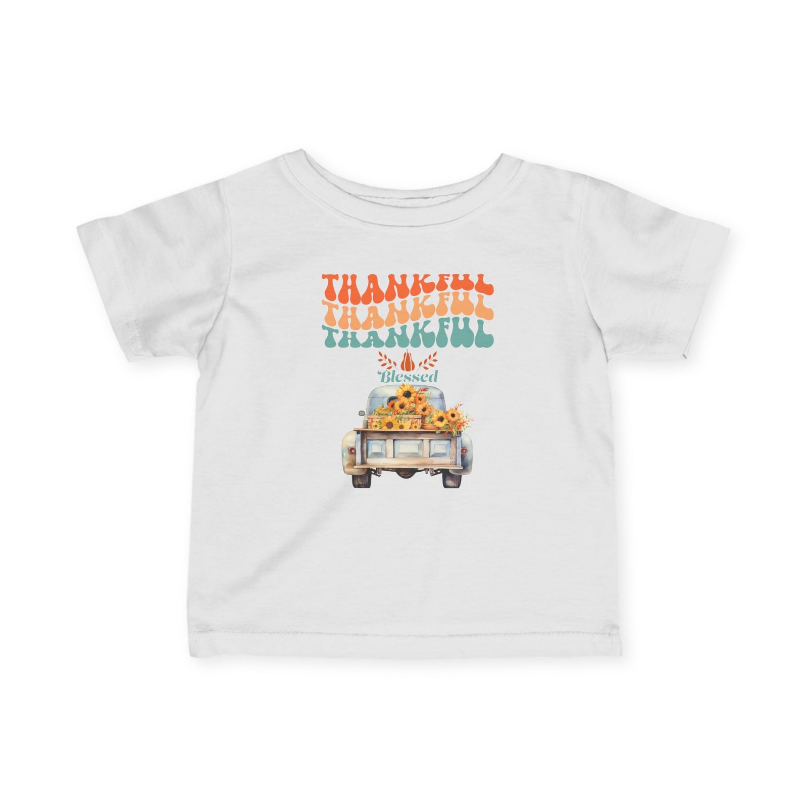 thankful infant t shirt, cute baby tee, thanksgiving outfit, fall baby clothing, holiday gift for infants, seasonal wear