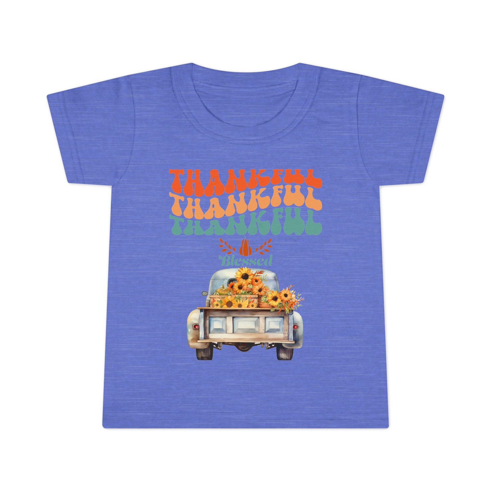 toddler t shirt thankful vintage car design, cute autumn apparel, fall celebration shirt, kids gratitude tee, gifts for thanksgiving