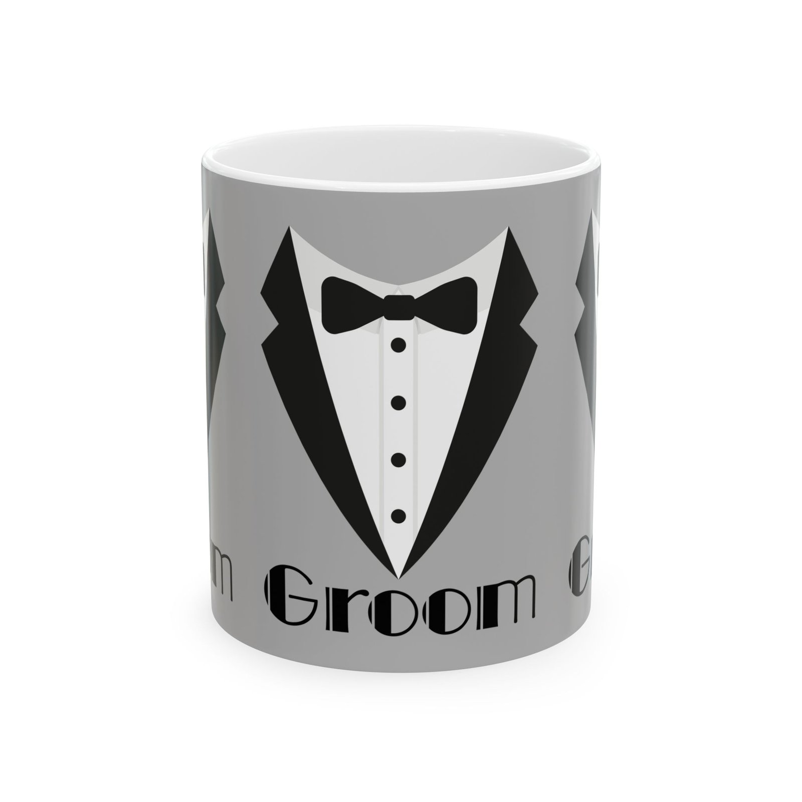 groom tuxedo mug 11 oz | wedding gift, groomsmen proposal, bridal shower, anniversary, engagement celebration