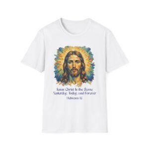 jesus christ graphic tee, unisex softstyle t shirt, faith apparel, inspirational gift, religious top