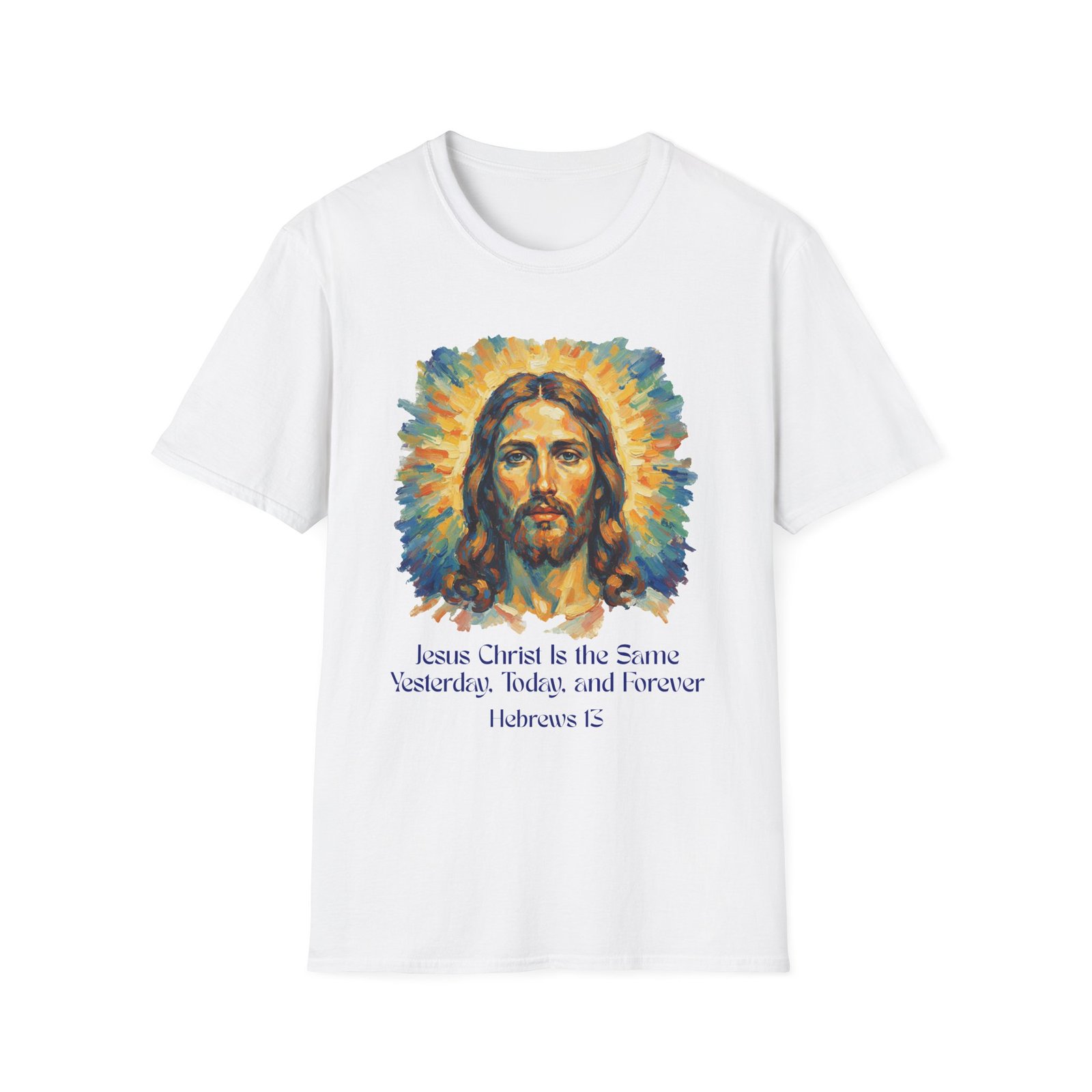 jesus christ graphic tee, unisex softstyle t shirt, faith apparel, inspirational gift, religious top