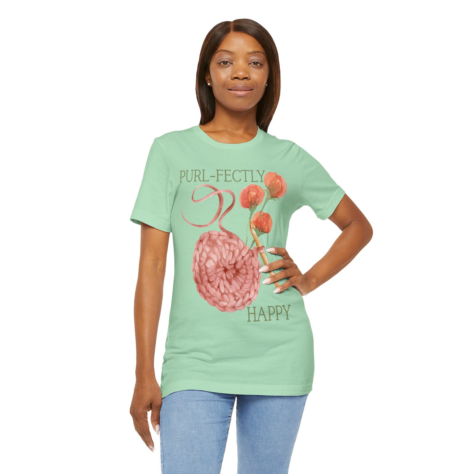 Purl-fectly Happy Crafting Joy Tee -Unisex Short Sleeve Shirt - Image 60