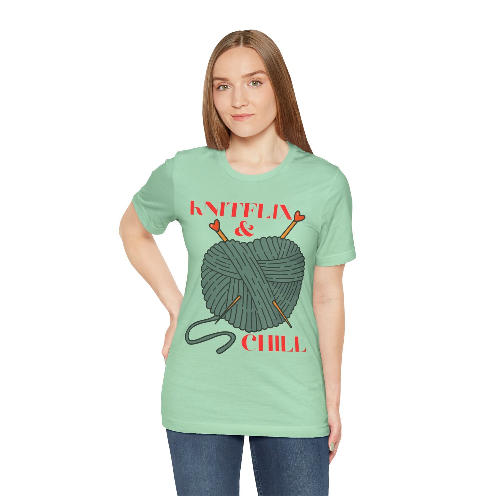 Knitflix & Chill Tee for Craft Lovers - Image 38