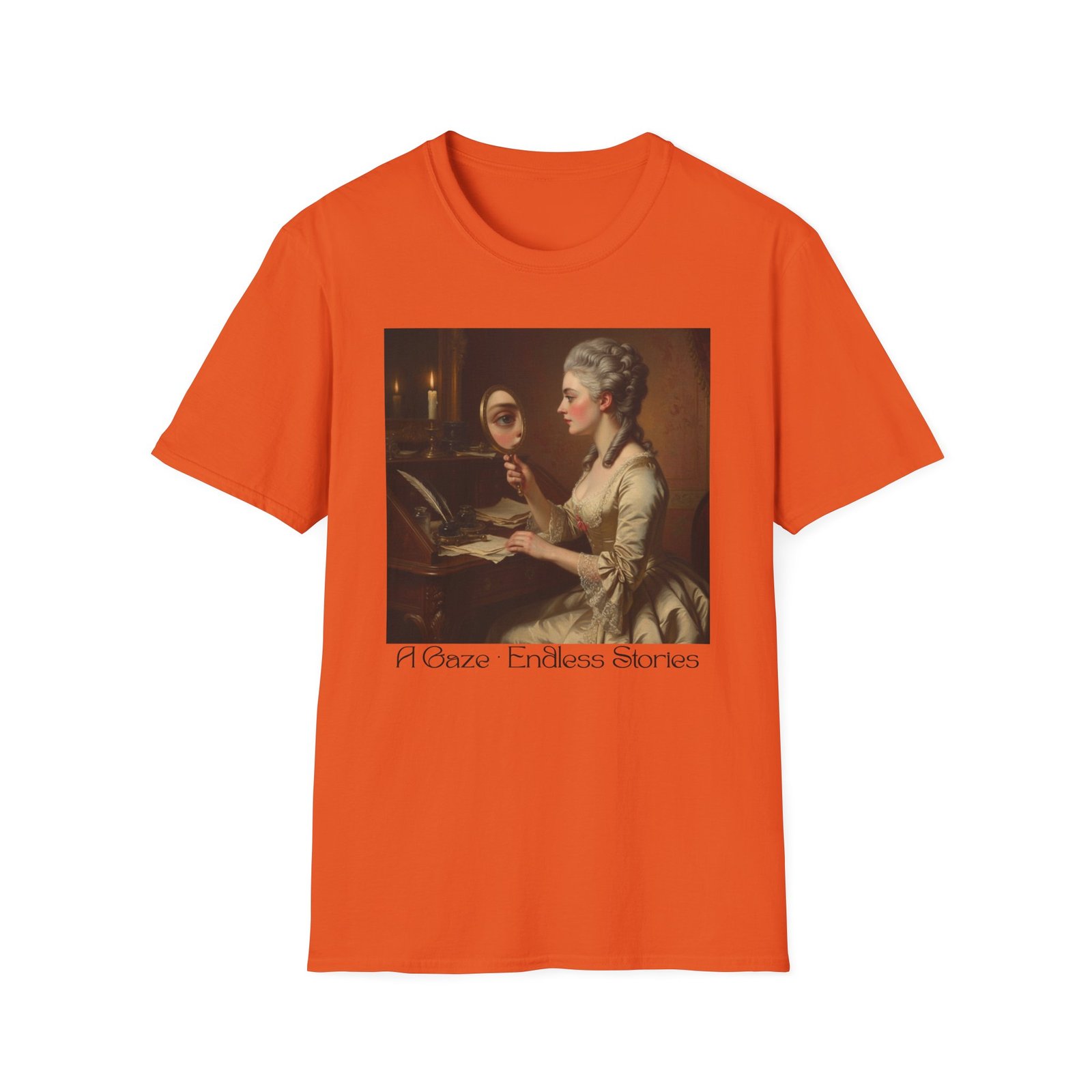 artistic vintage t shirt with 'endless reflections' design, perfect for art lovers, gifts, casual wear, museum visits, art class