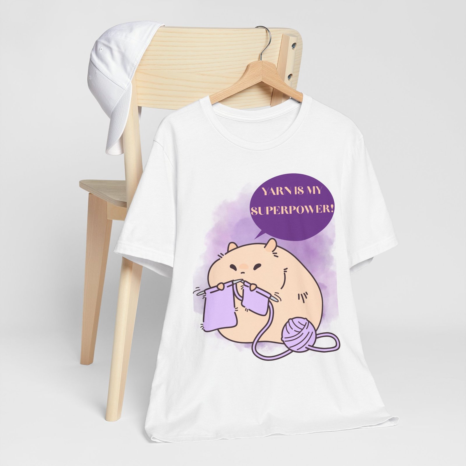 Yarn is my superpower! Crafty Knitting Superpower Tee for Crafters - Image 8