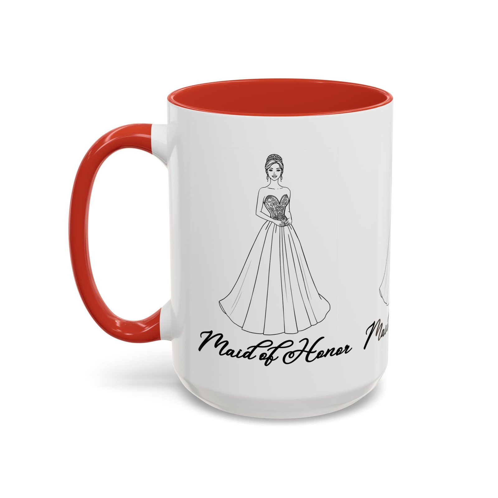 maid of honor coffee mug, bridal party gift, wedding celebration mug, customizable maid of honor cup, cute coffee lover gift