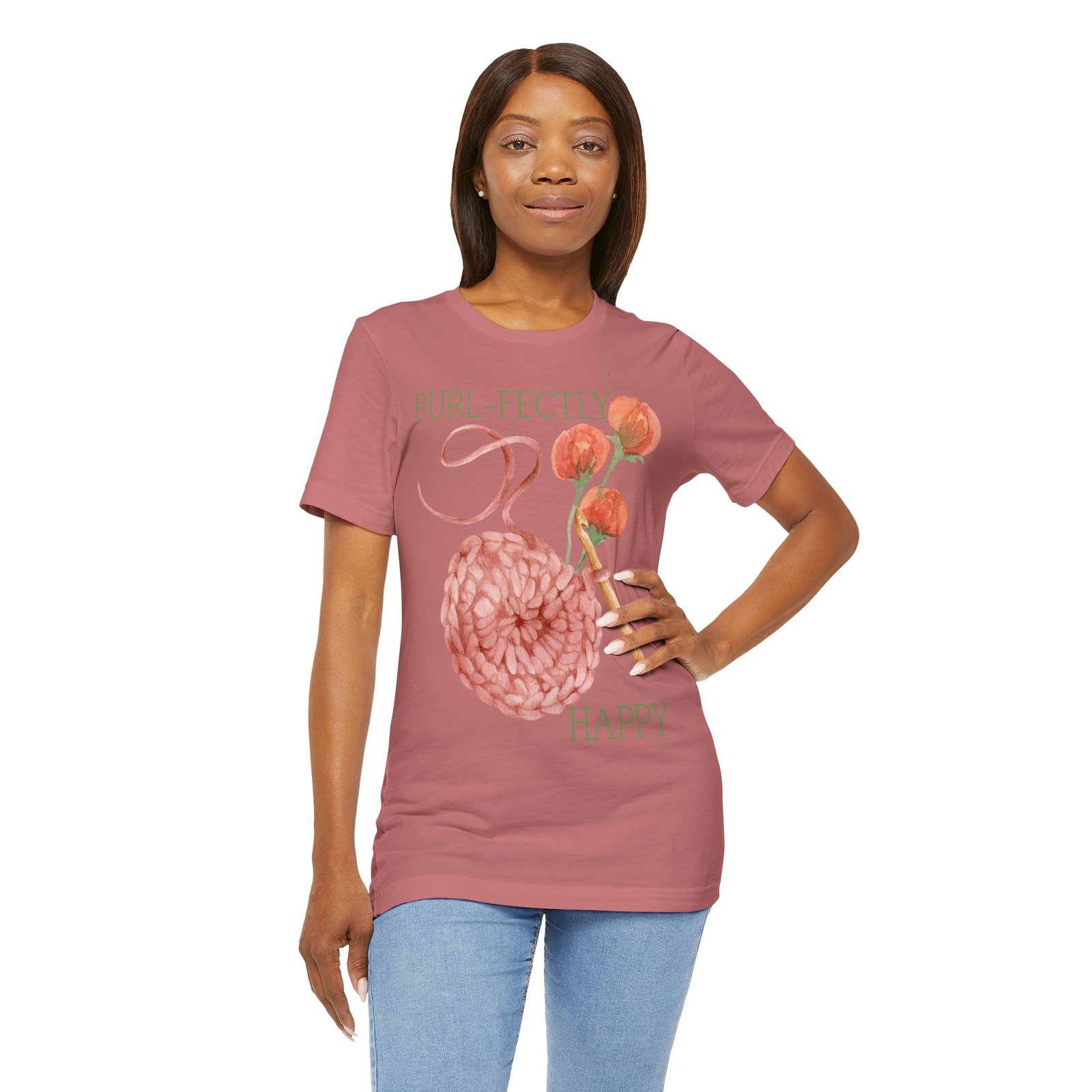 Purl-fectly Happy Crafting Joy Tee -Unisex Short Sleeve Shirt - Image 25