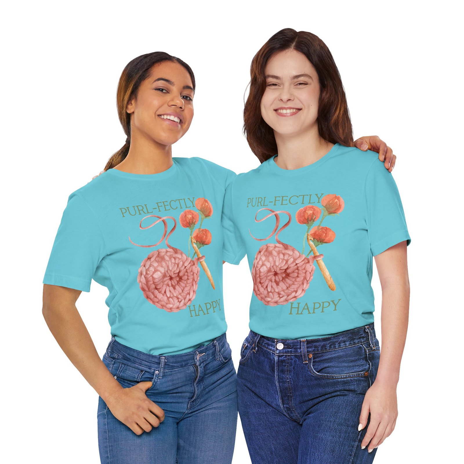 Purl-fectly Happy Crafting Joy Tee -Unisex Short Sleeve Shirt - Image 69