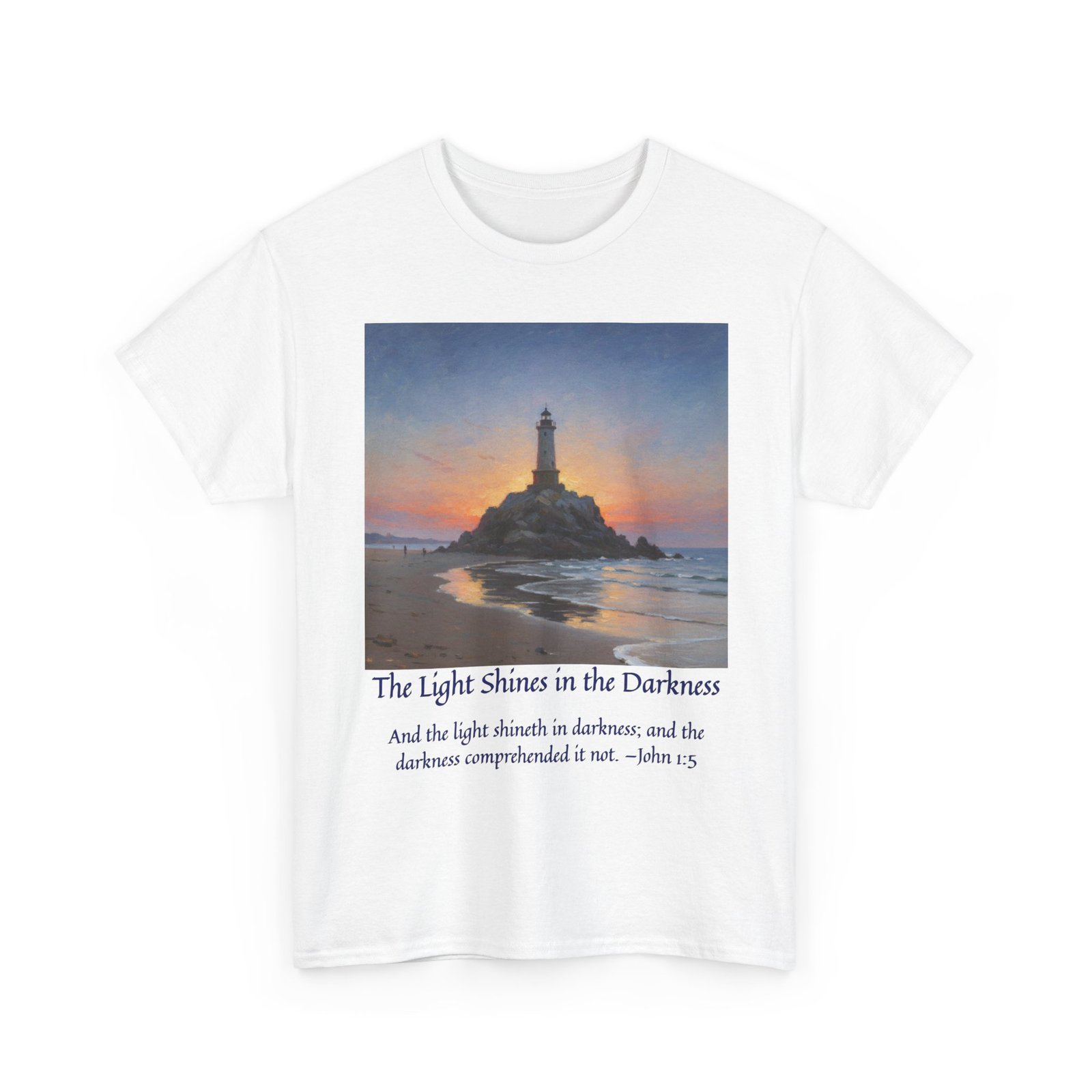 light in darkness unisex cotton tee inspired by impressionist, inspirational shirt, bible verse tee, faith based apparel, perfect gift for all occasions