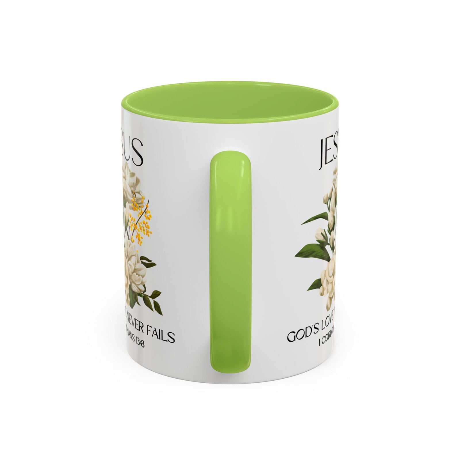 inspirational floral coffee mug 11/15 oz god's love design, christian gift, home decor, mug for faith, coffee lovers