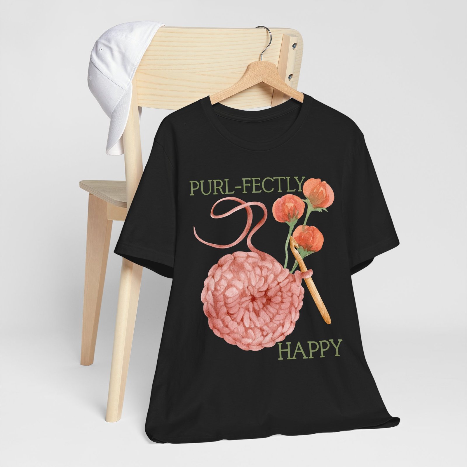 Purl-fectly Happy Crafting Joy Tee -Unisex Short Sleeve Shirt - Image 2