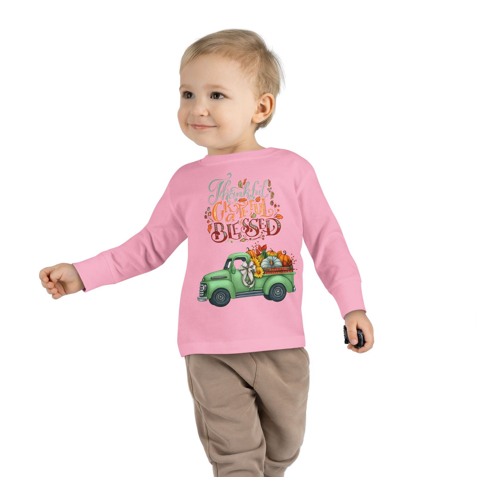 toddler long sleeve tee "grateful & blessed" fall vibes t shirt, kids autumn tee, thanksgiving outfit, cute toddler gift, seasonal shirt